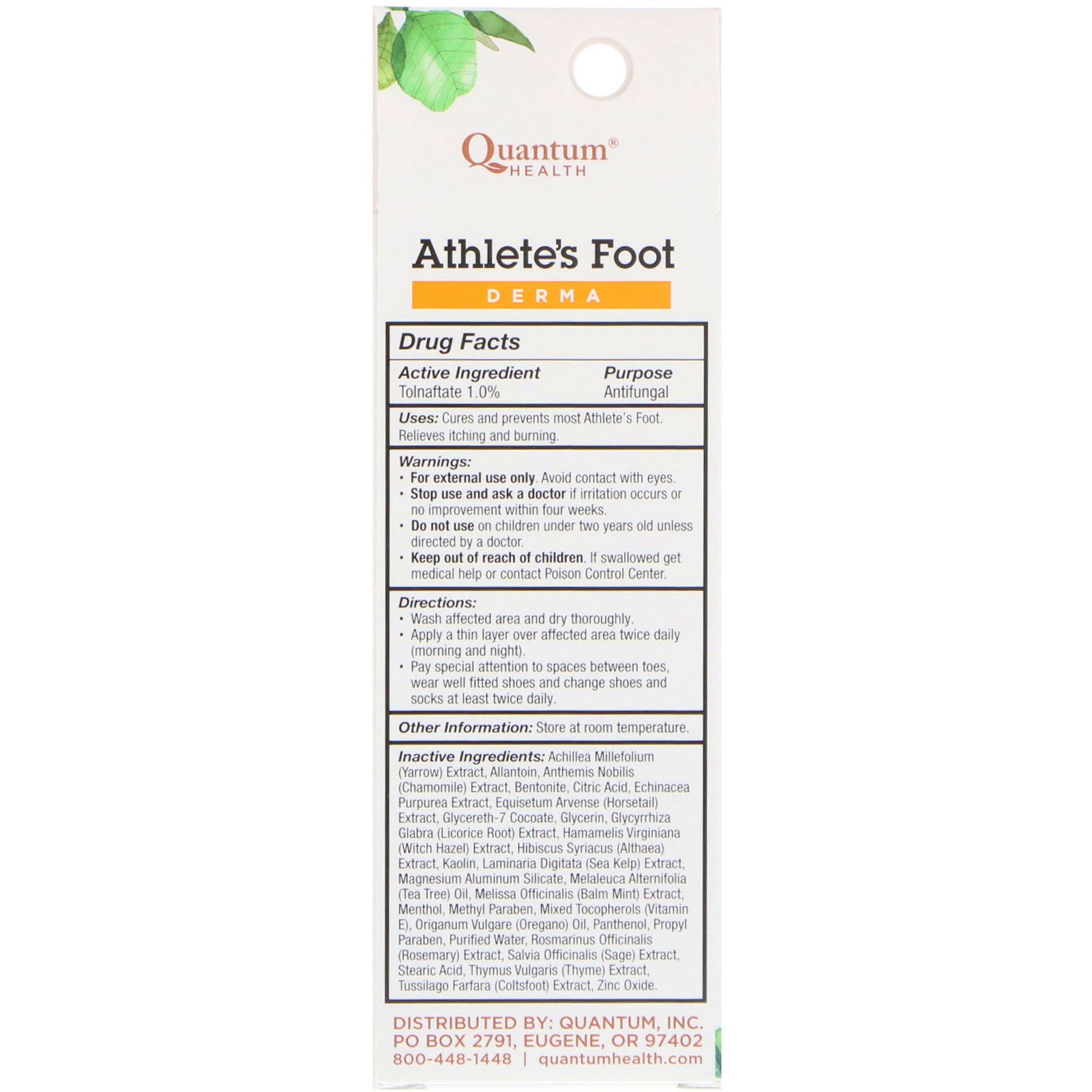 Quantum Health, Pé de Atleta, Fórmula Antifúngica de Secagem Rápida, 0,75 oz (21 g) - Imagem 2
