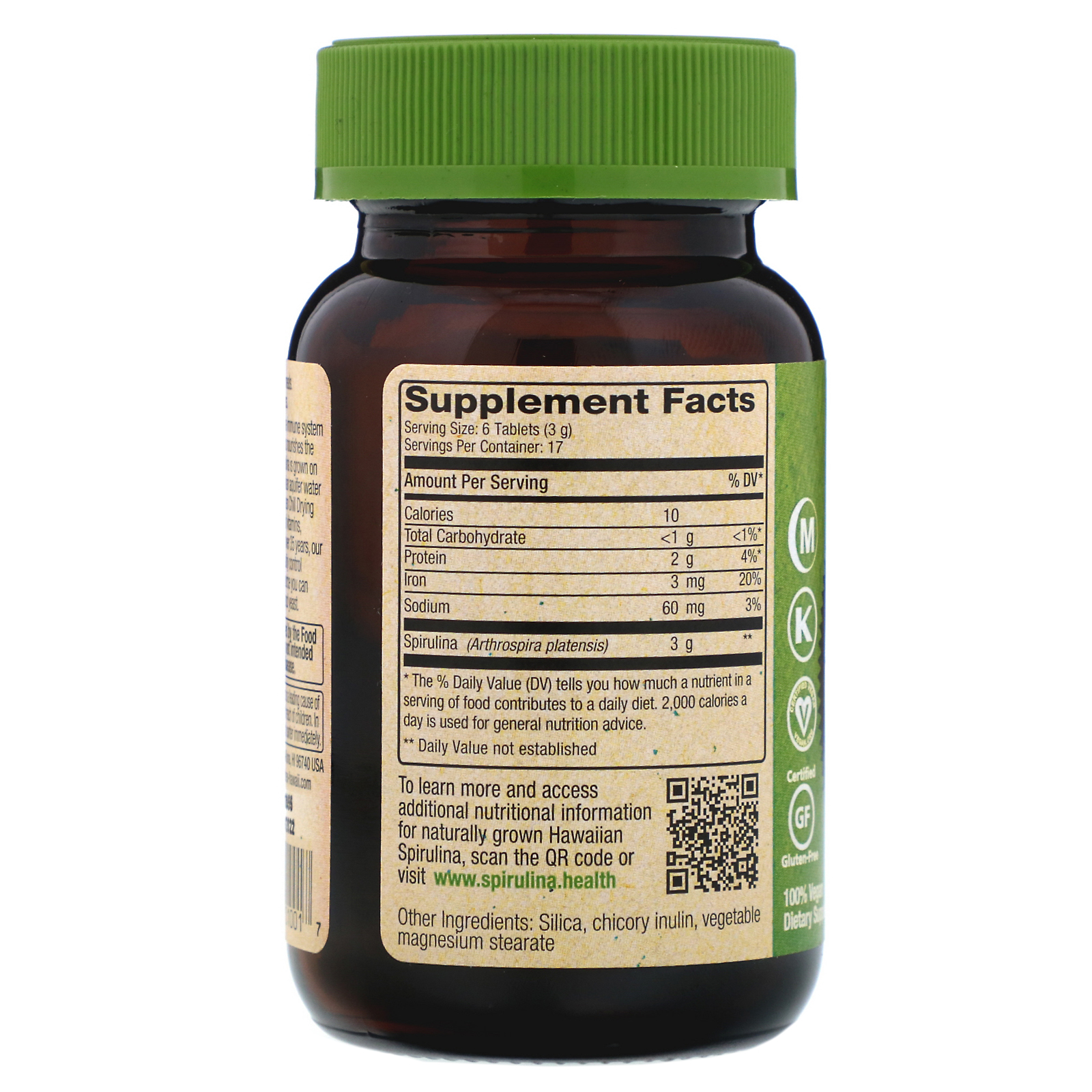 Nutrex Hawaii, Pure Hawaiian Spirulina Pacifica, Multivitamínico Natural, 500 mg, 100 Comprimidos - Imagem 2