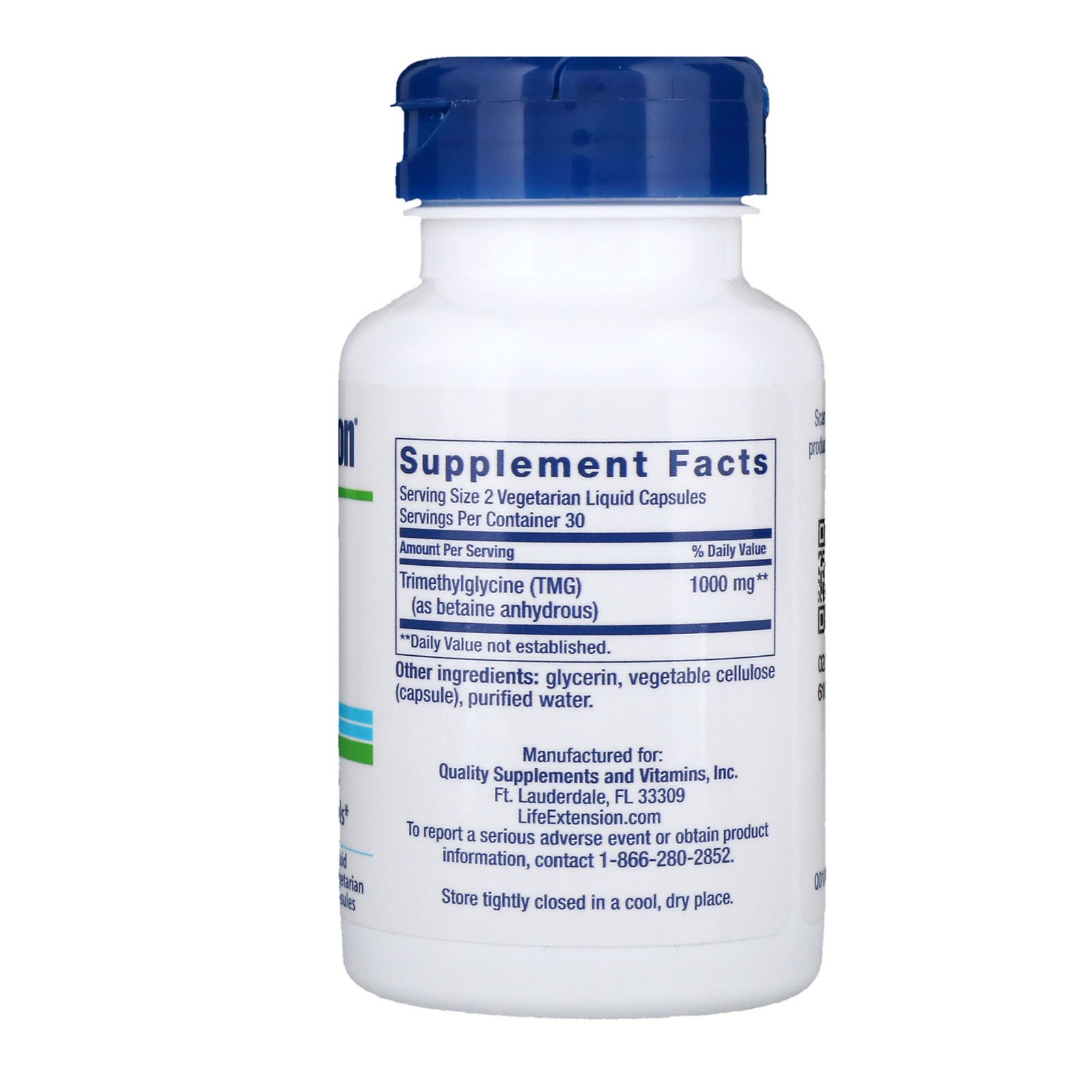 Life Extension, TMG, 500 mg, 60 Cápsulas Vegetais Líquidas - Imagem 2