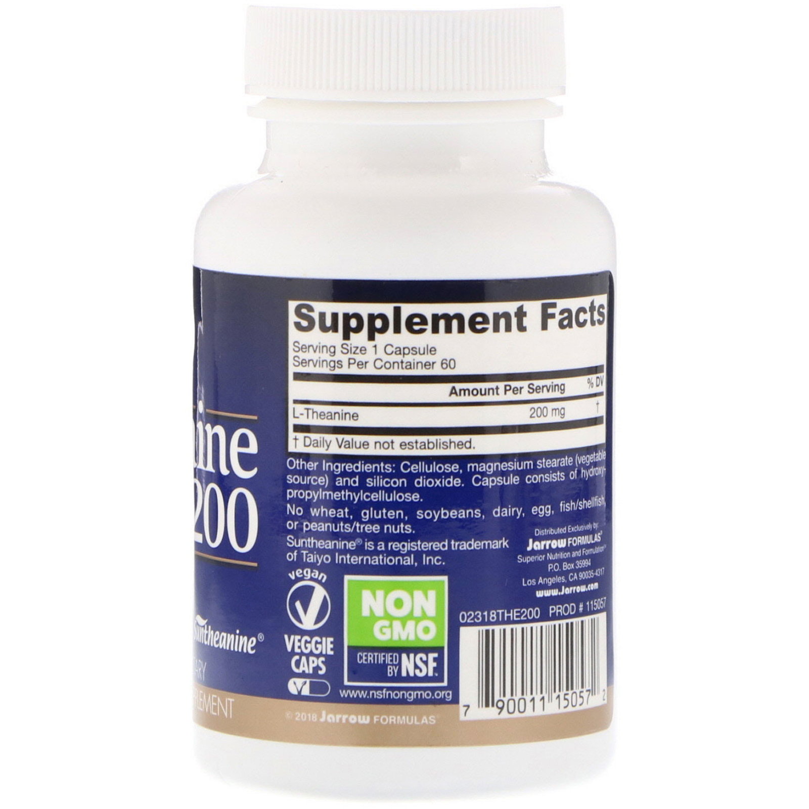 Jarrow Formulas, Teanina 200, 200 mg, 60 Cápsulas Vegetais - Imagem 2
