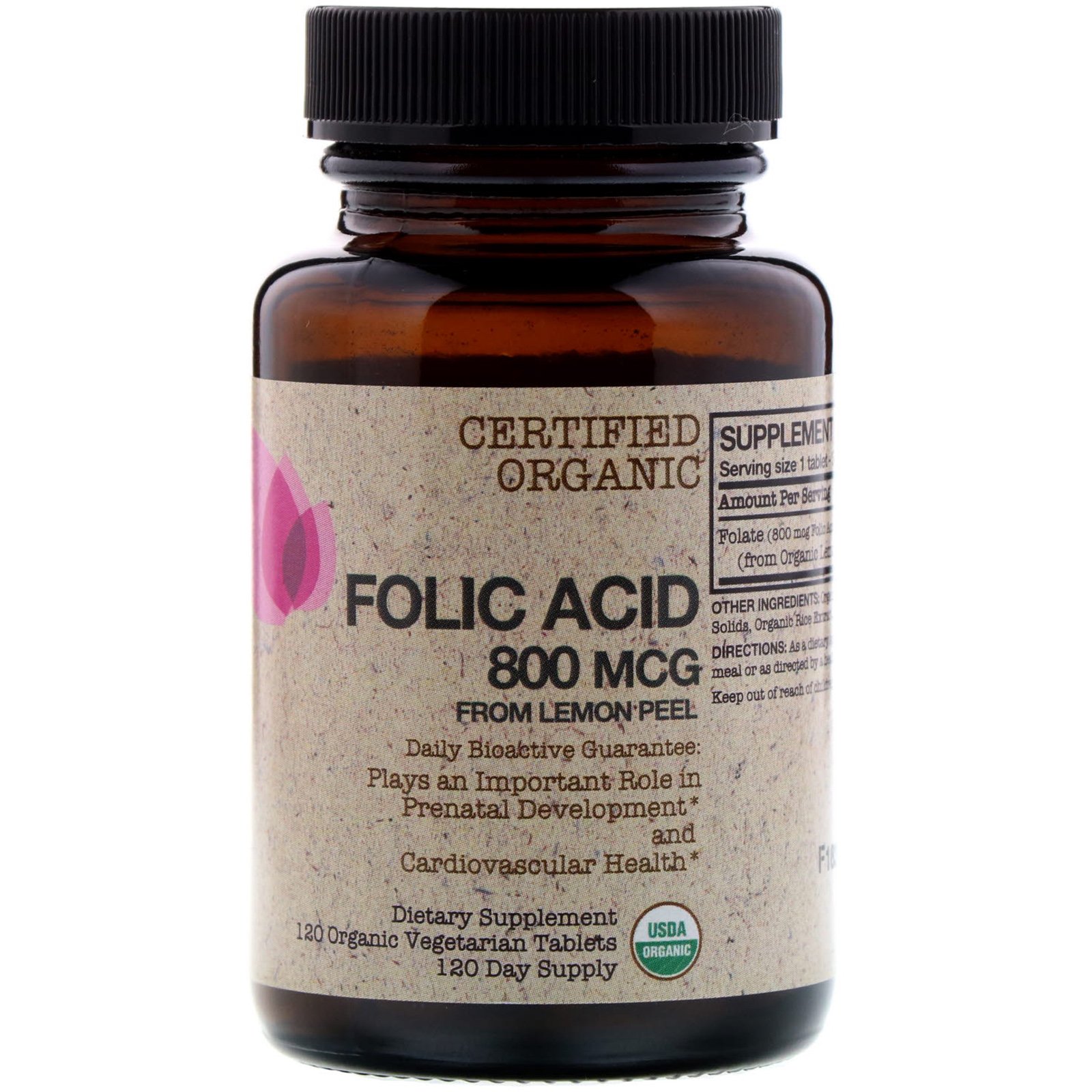 FutureBiotics, Ácido Fólico de Casca de Limão, 800 mcg, 120 Comprimidos Orgânicos de Origem Vegetal - Imagem 3