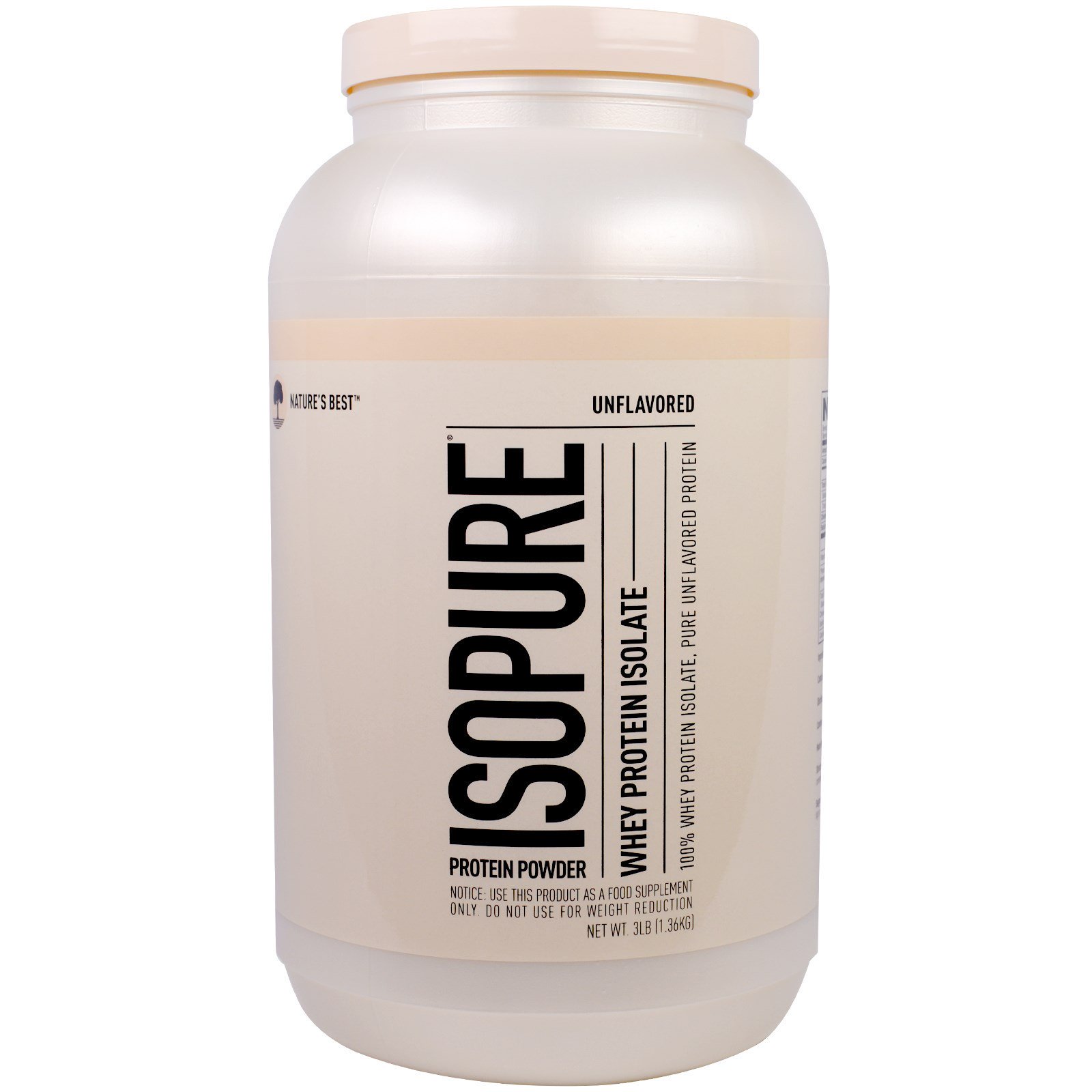Isopure, Isolado Proteico de Soro, Proteína em Pó, Sem Sabor, 3 lb, (1,36 kg)