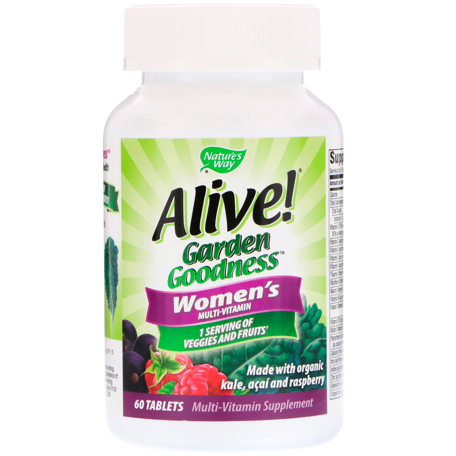 Nature's Way, Alive! Garden Goodness, Women's Multivitamin, 60 Tablets - Imagem 3