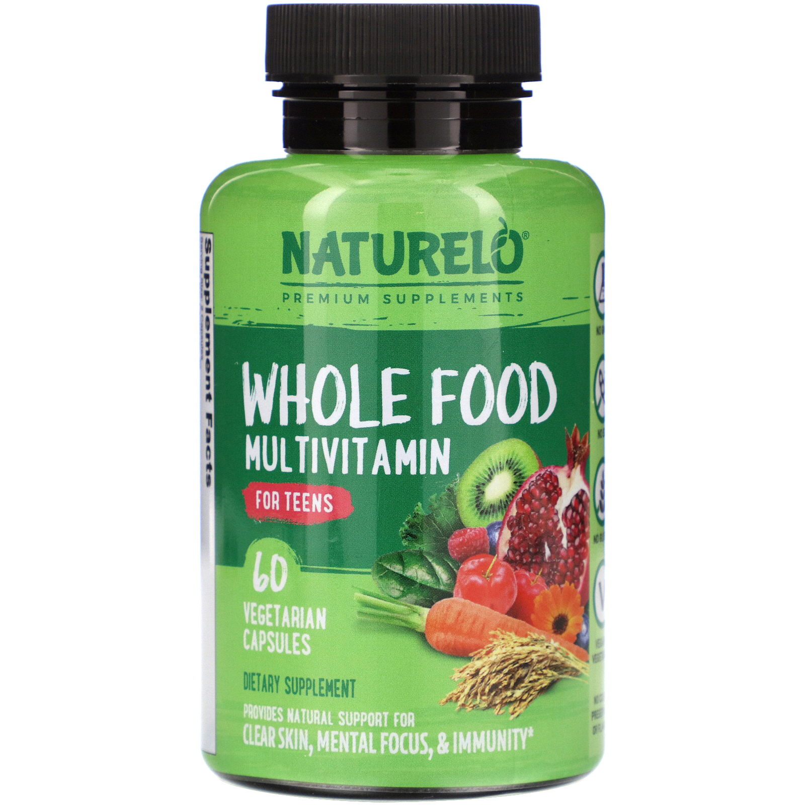 NATURELO, Whole Food Multivitamin for Teens, 60 Vegetarian Capsules