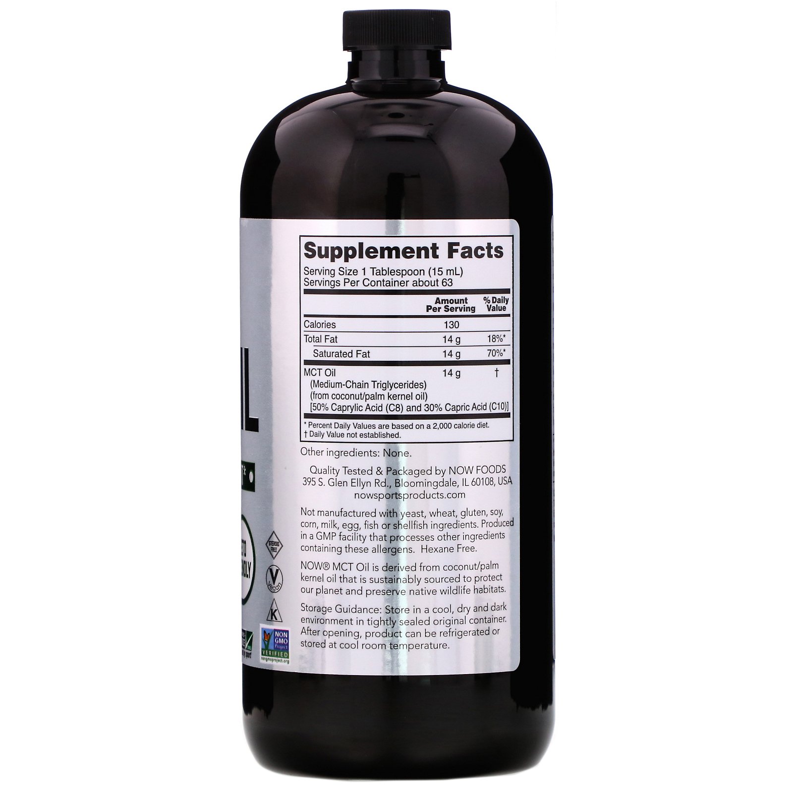 Now Foods, Sports, MCT Oil, 32 fl oz (946 ml) - Imagem 2