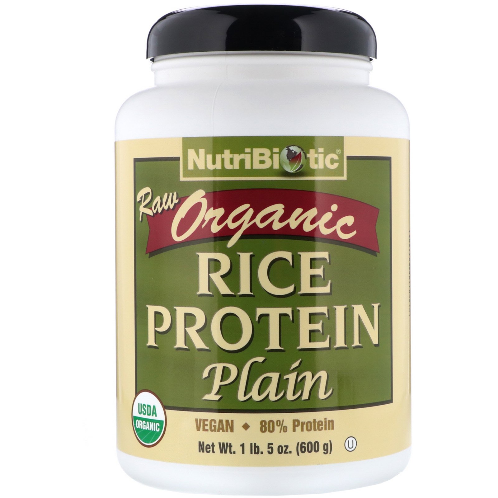 NutriBiotic, Proteína de Arroz Orgânica Pura, Sem Sabor, 1 lb 5 oz (600 g)