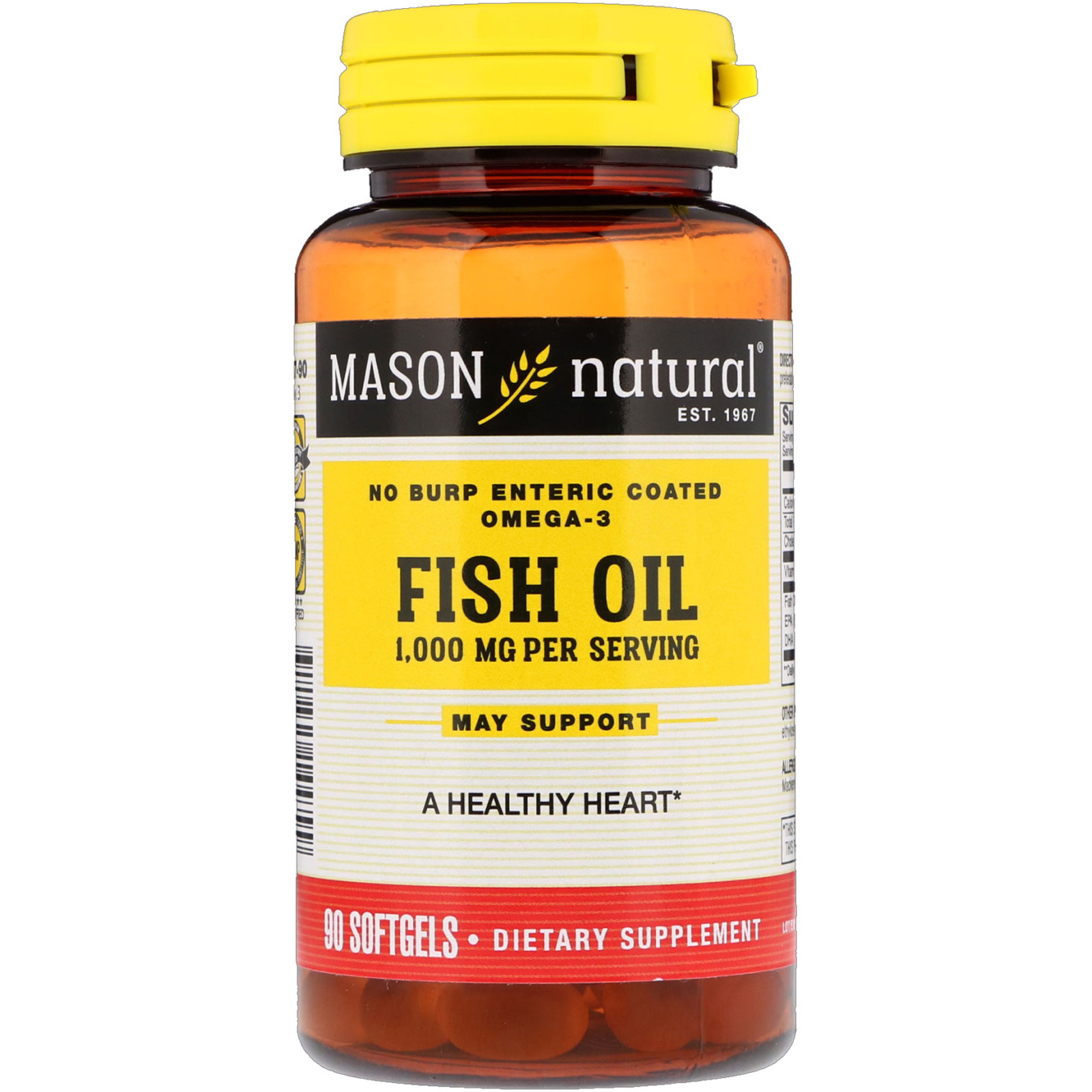 Mason Natural, Óleo de Peixe, 1.000 mg, 90 Cápsulas Gelatinosas