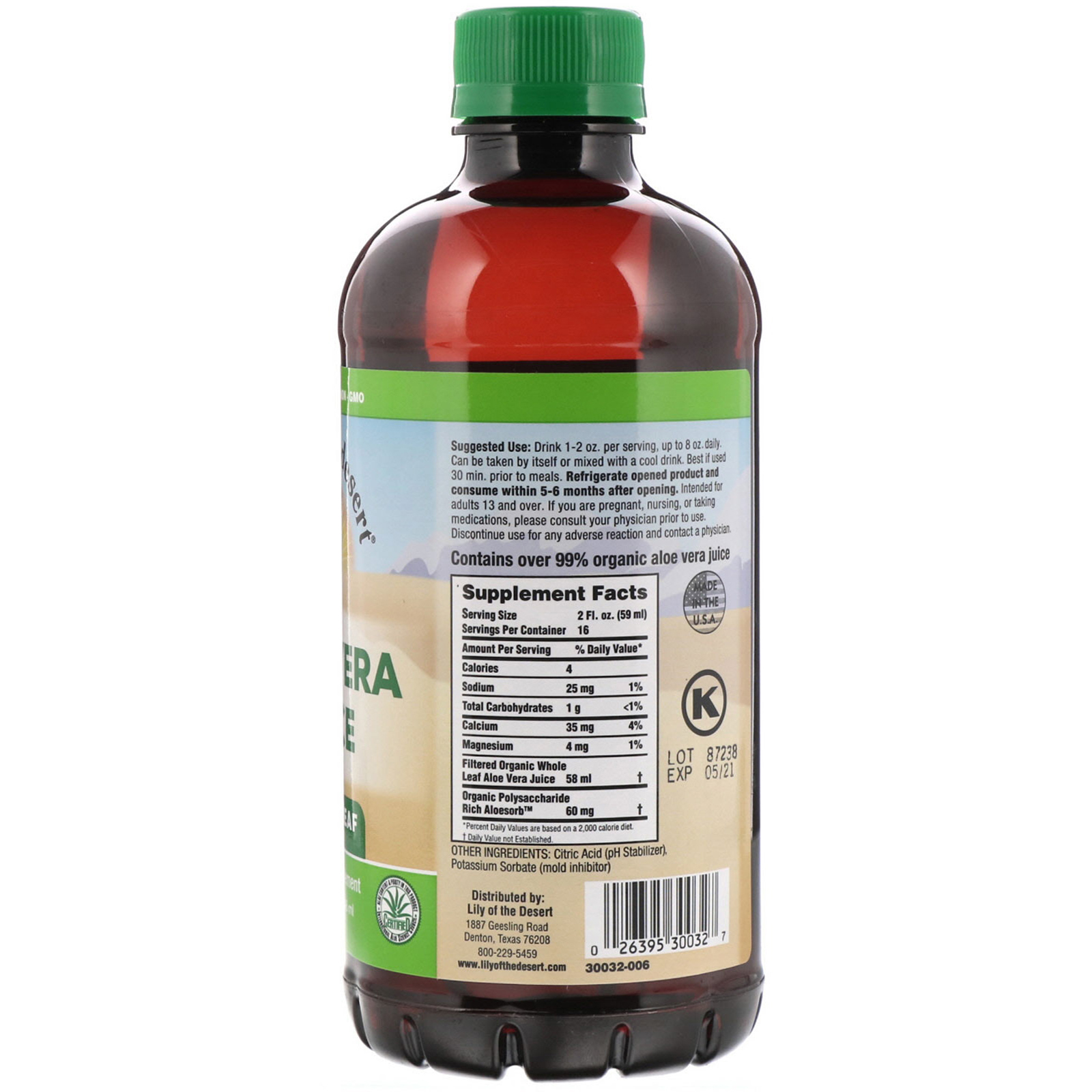 Lily of the Desert, Aloe Vera Juice, Whole Leaf Filtered, 32 fl oz (946 ml) - Imagem 2