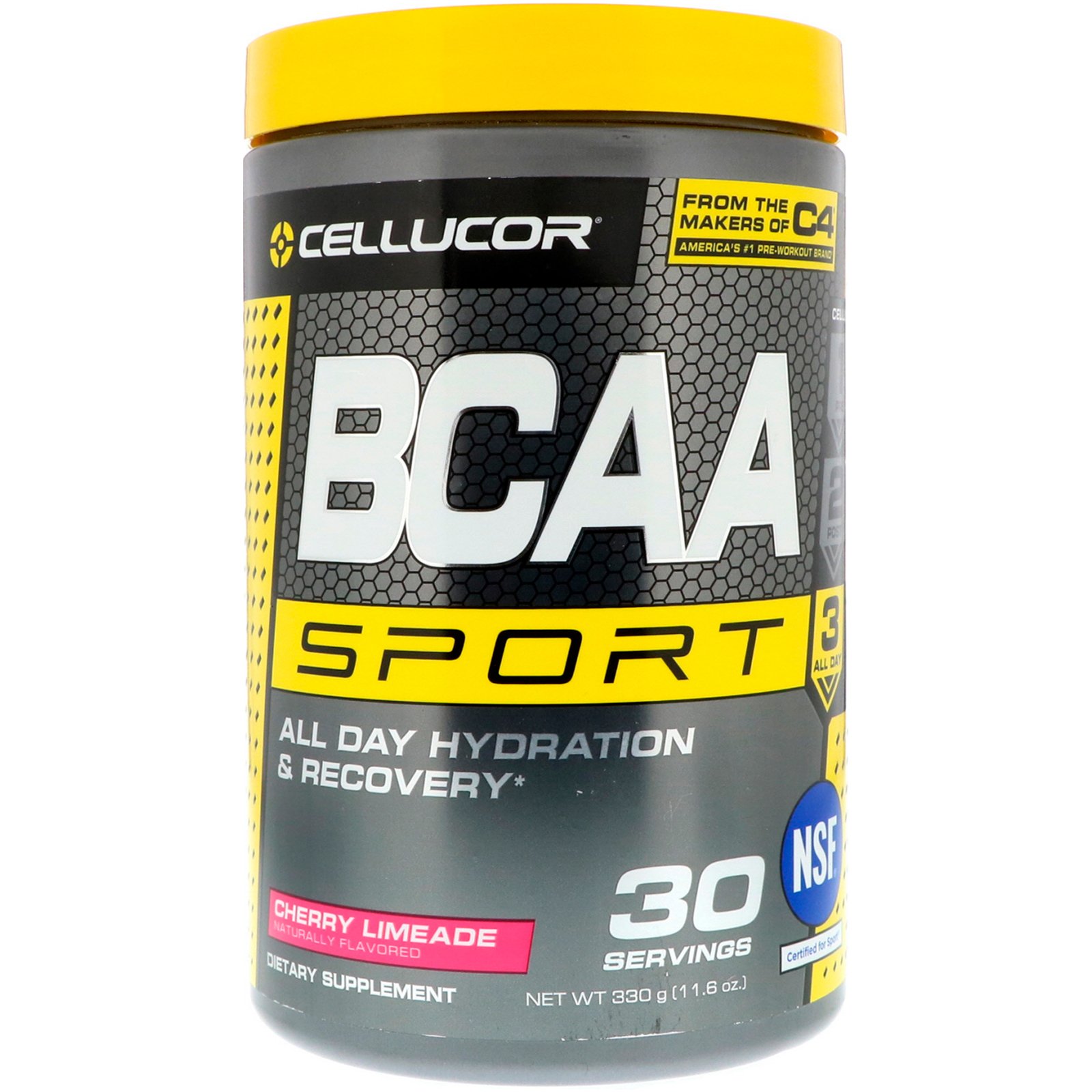 Cellucor, BCAA para esportes, hidratação e recuperação durante todo o dia, Limonada Lima Cereja, 11,6 onças (330 g)