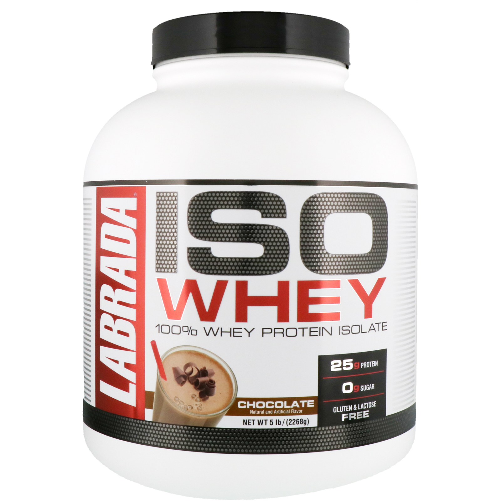 Labrada Nutrition, ISO Whey, Isolado de Proteína Whey 100%, Chocolate, 2268 g (5 lb)