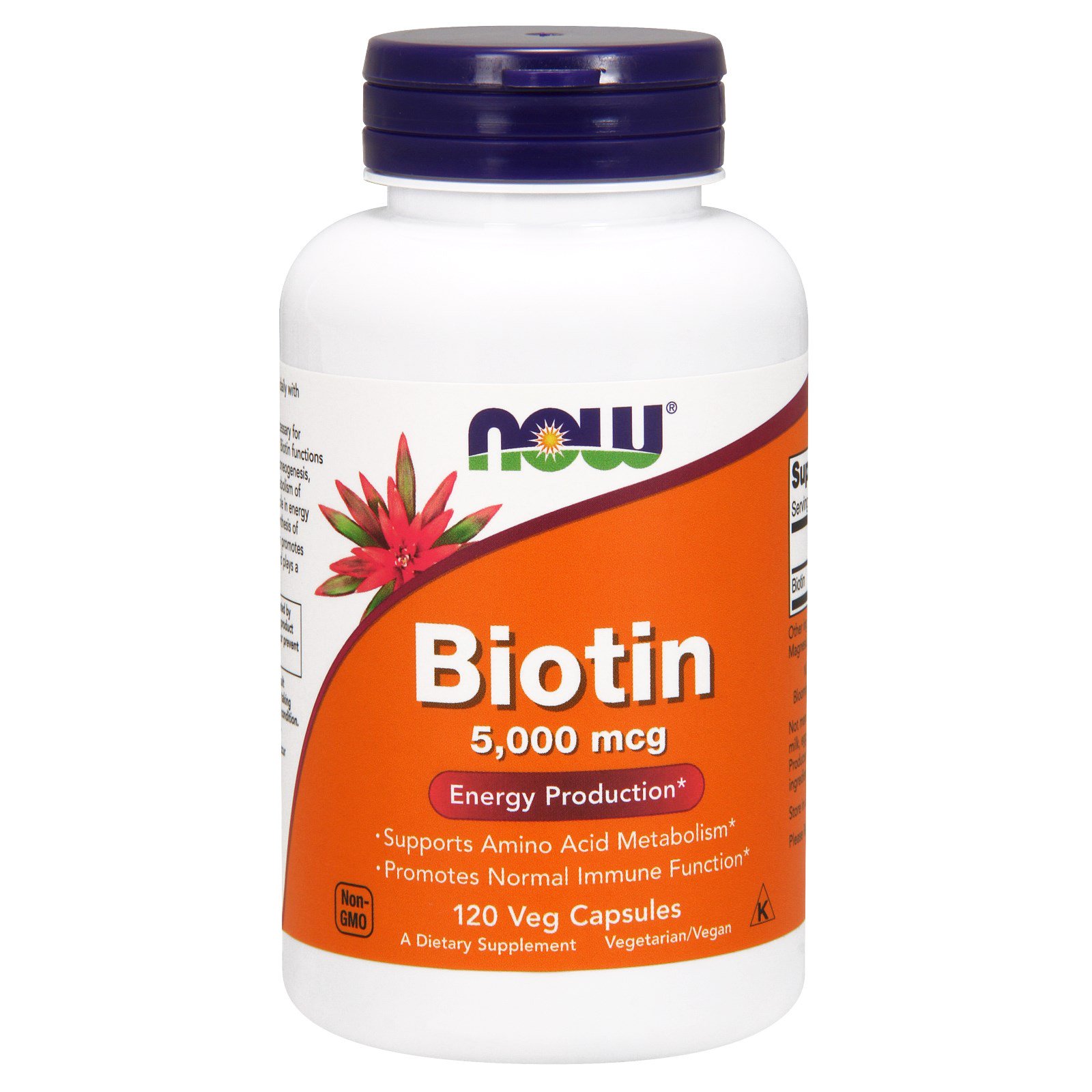 Now Foods, Biotina, 5.000 mcg, 120 Cápsulas Vegetais