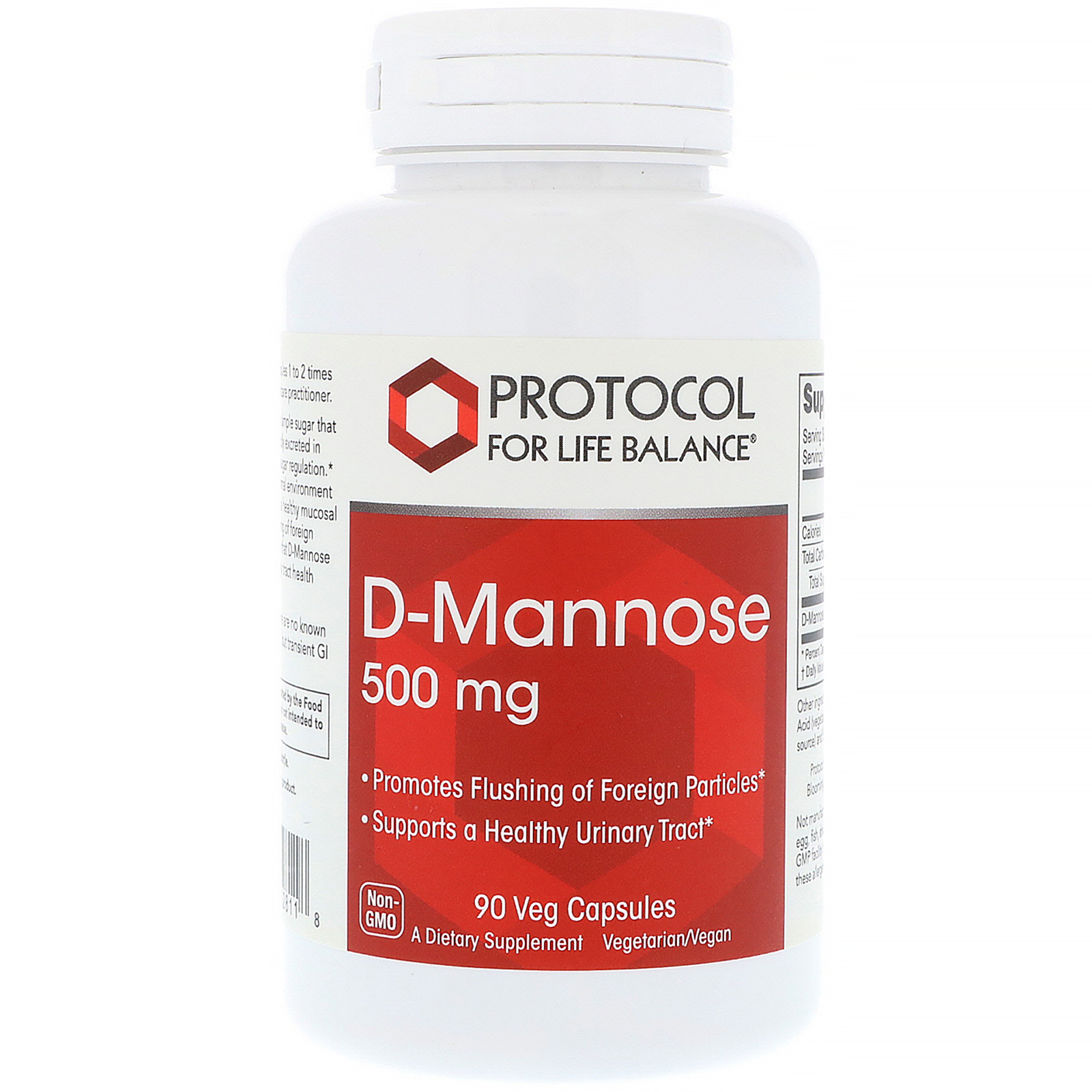 Protocol for Life Balance, D-Manose, 500 mg, 90 Cápsulas Vegetais