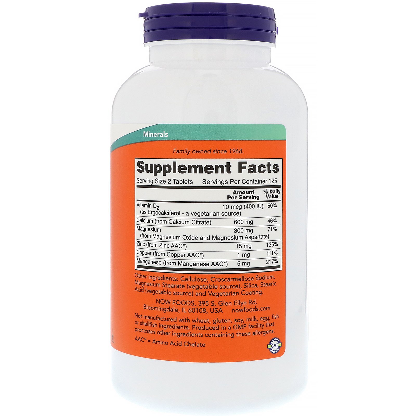 Now Foods, Citrato de Cálcio, 250 Comprimidos - Imagem 2