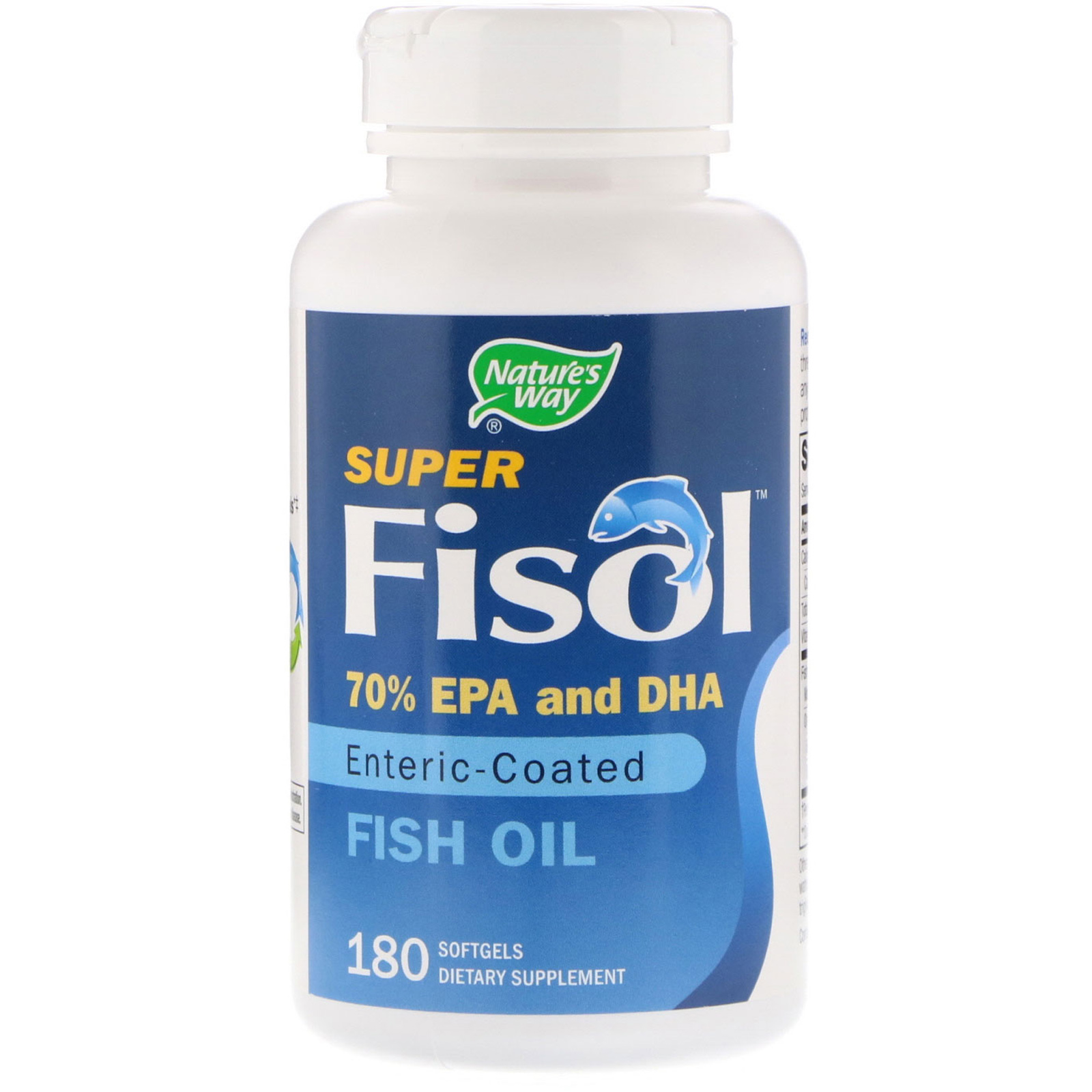 Nature's Way, Super Fisol, Óleo de Peixe, com Revestimento Entérico, 180 Cápsulas Gelatinosas - Imagem 3