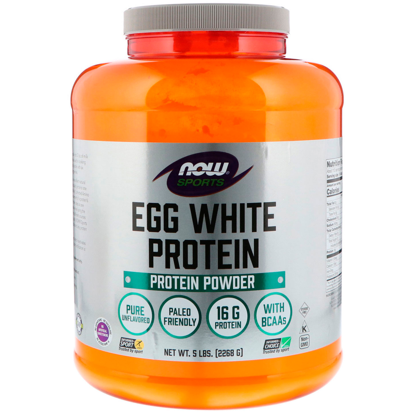 Now Foods, Sports, Proteína de Clara de Ovo em Pó, 5 lbs (2.268 g)