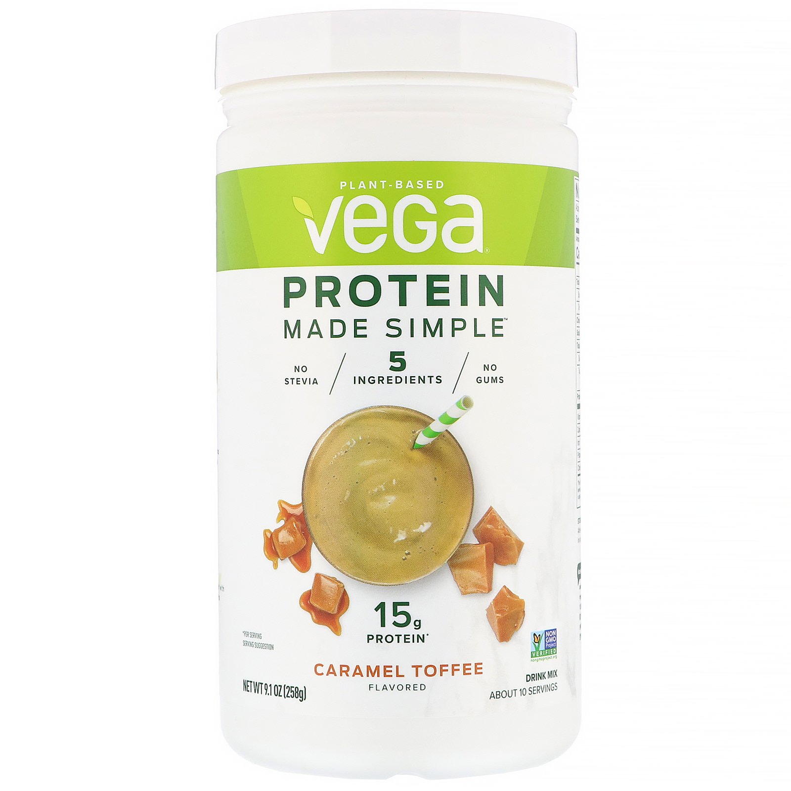 Vega, Protein Made Simple, Caramelo, 258 g (9,1 oz)
