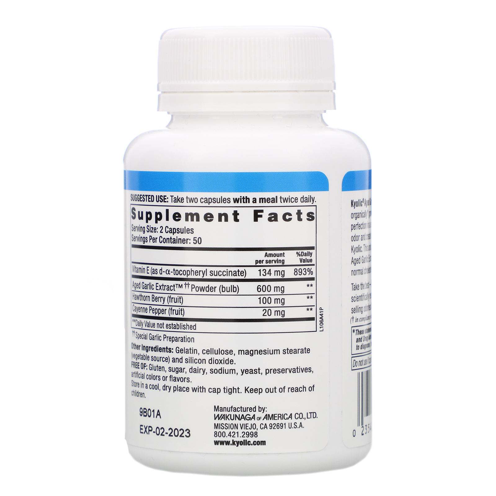 Kyolic, Aged Garlic Extract, Formula 106, 100 Capsules - Imagem 2