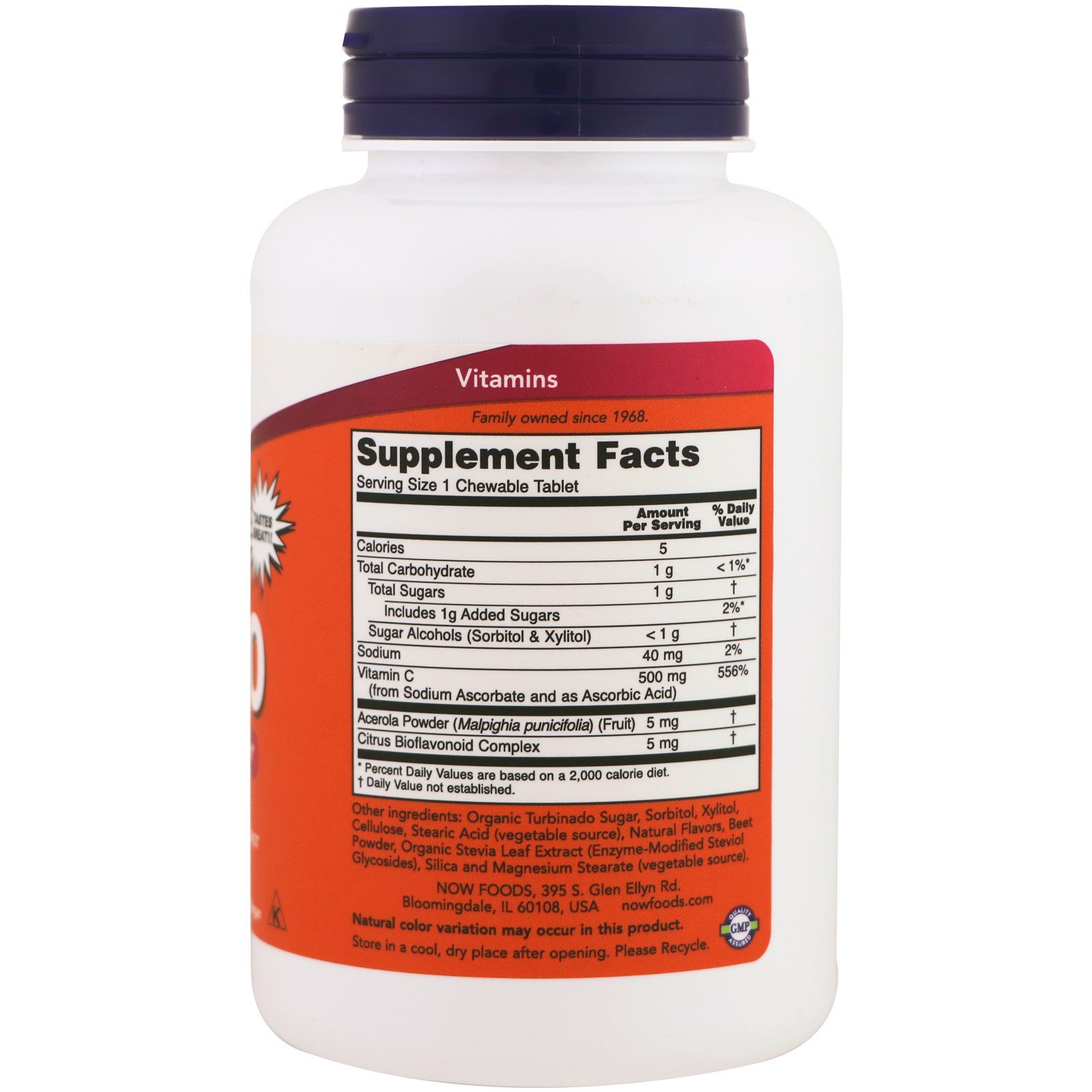 Now Foods, Mastigável C-500, Sabor Cherry-Berry, 100 Comprimidos - Imagem 2
