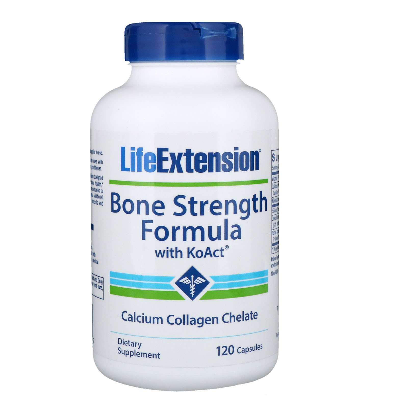 Life Extension, Formula Com KoAct Para Reforço Dos Ossos, 120 Cápsulas