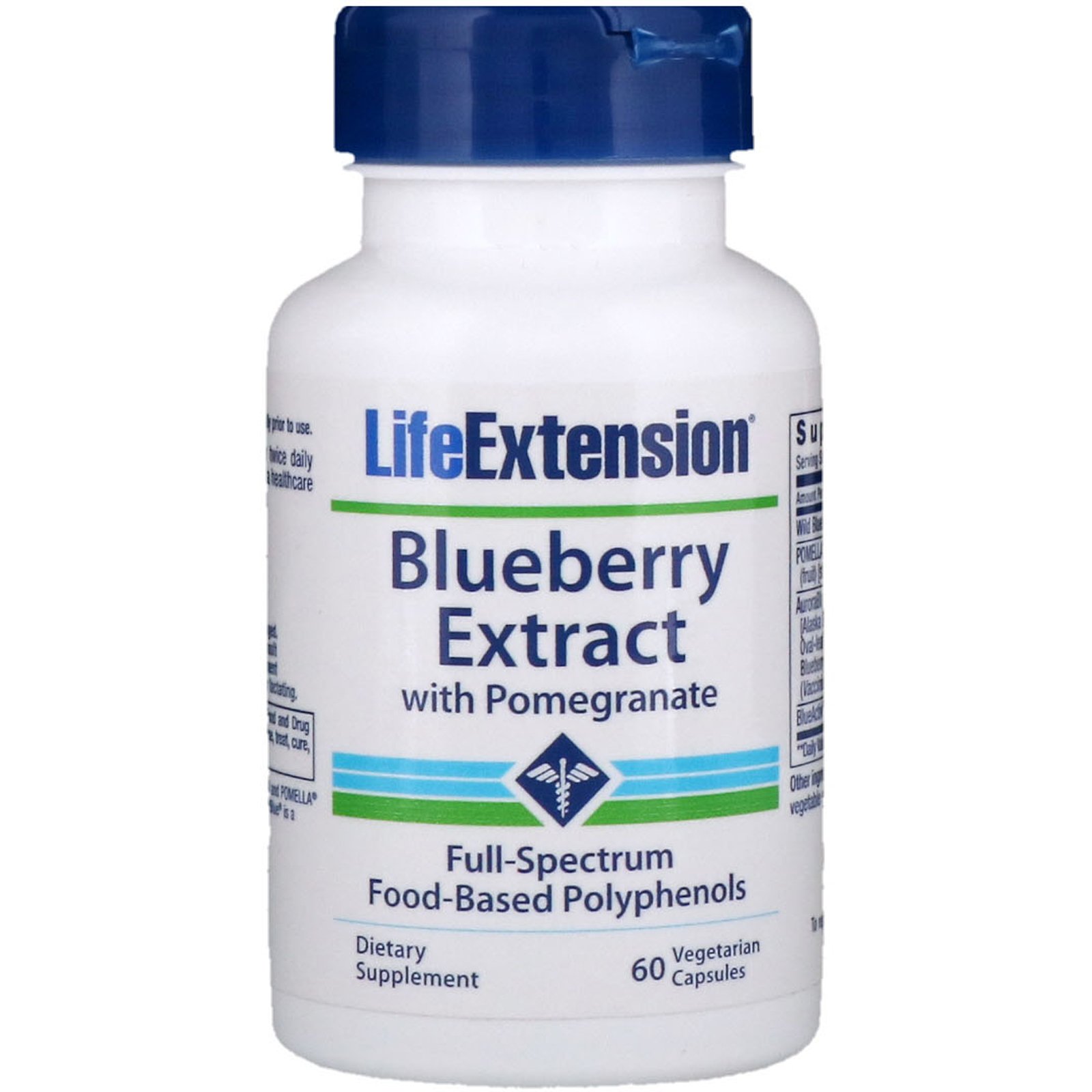 Life Extension, Extrato de Blueberry com Romã, 60 Cápsulas Vegetarianas