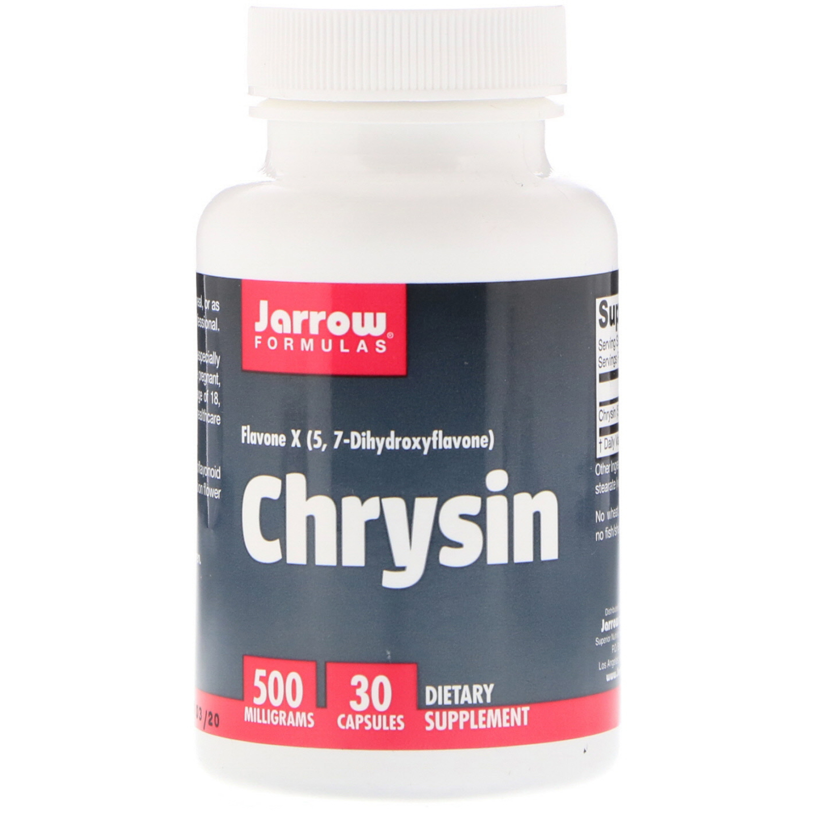 Jarrow Formulas, Crisina, 500 mg, 30 Cápsulas