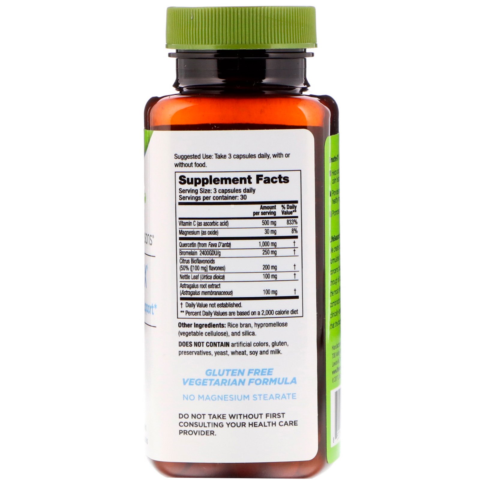 LifeSeasons, Breathe-X, Allergy & Sinus Support, 90 Vegetarian Capsules - Imagem 2