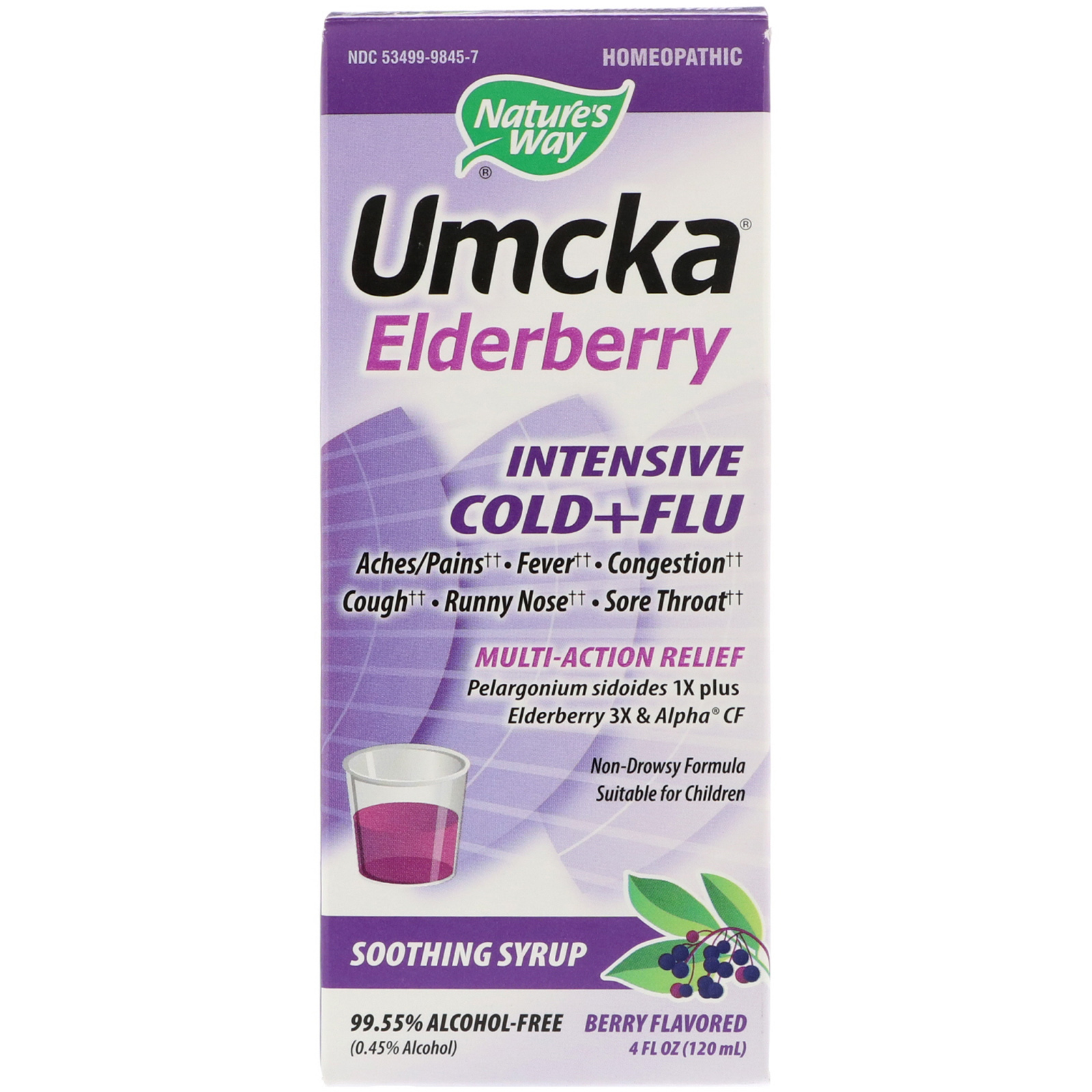 Nature's Way, Umcka Elderberry, Intensivo Contra Gripe, Sabor de Frutas Vermelhas, 4 oz (120 ml)