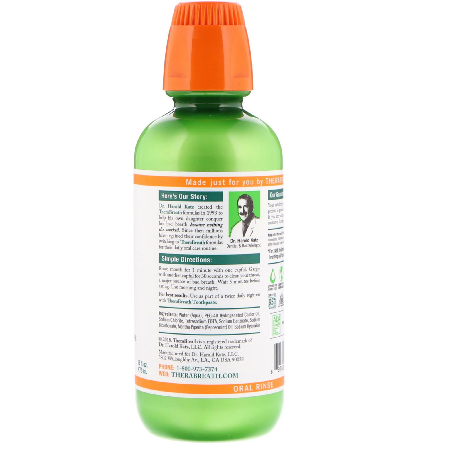 TheraBreath, Hálito Refrescante, Enxaguante Bucal, Menta Suave, 473 ml (16 fl oz) - Imagem 2