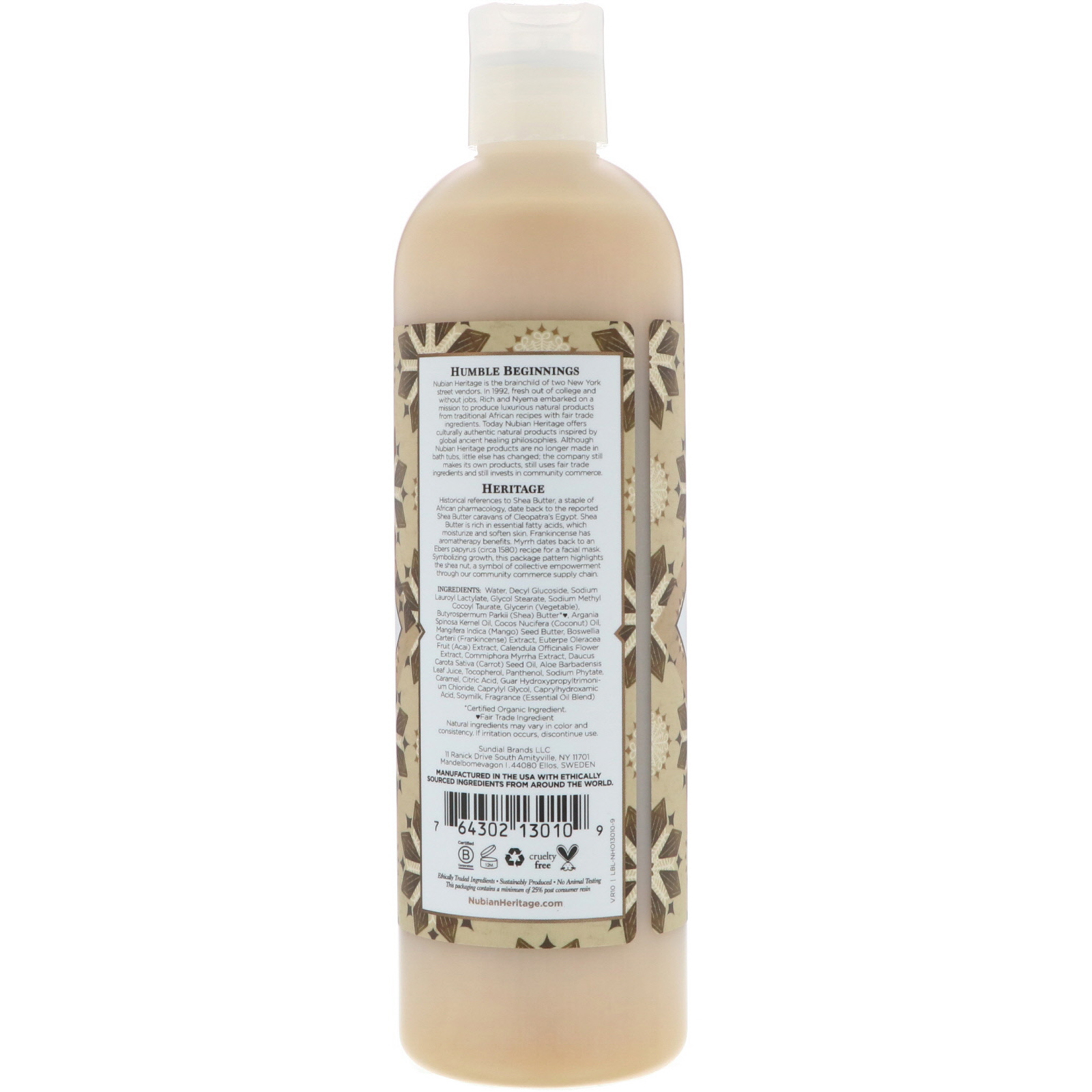Nubian Heritage, Body Wash, Manteiga de Carité Crua, 13 fl oz (384 ml) - Imagem 2