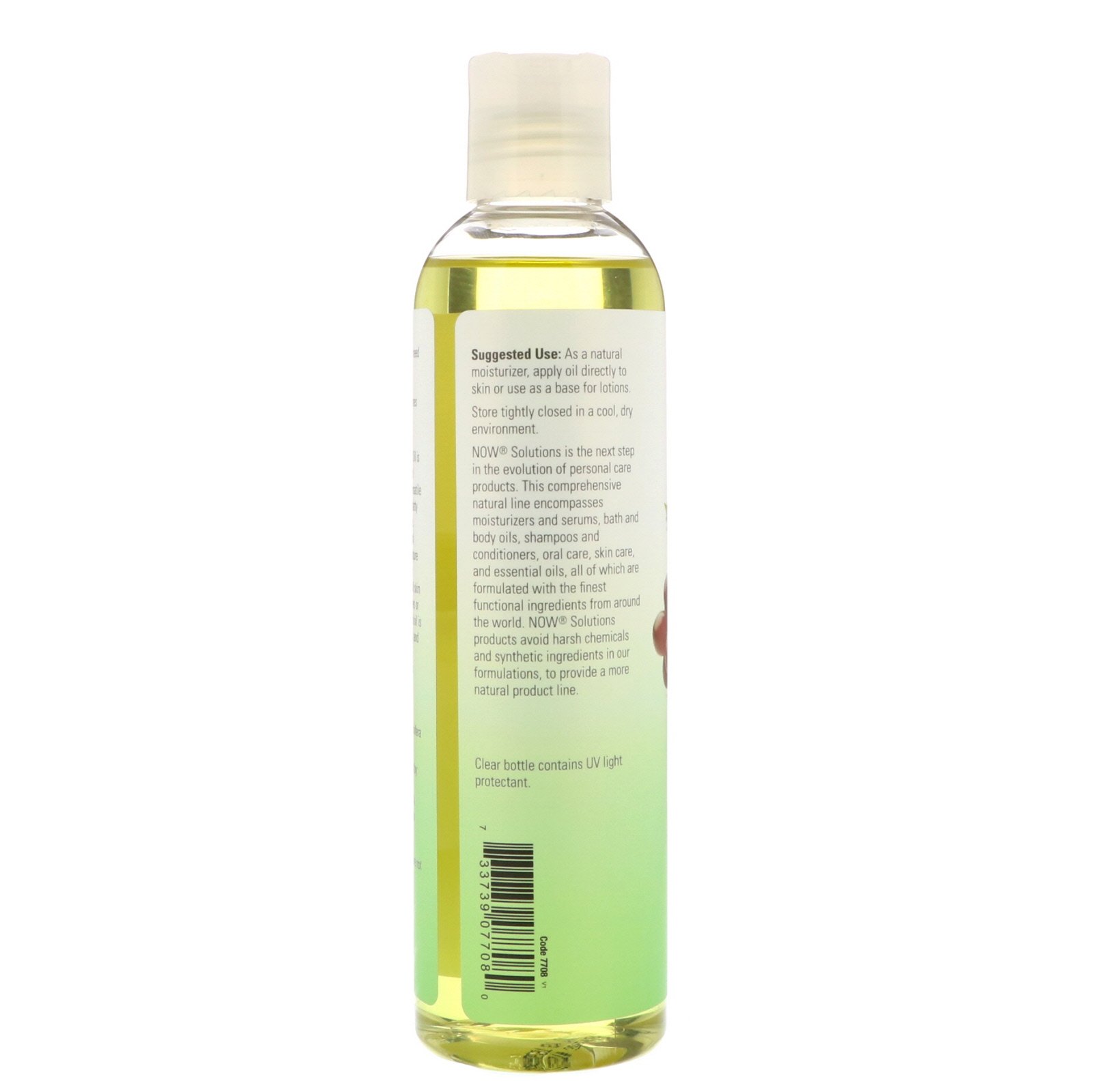 Now Foods, Solutions, Óleo de Semente de Uva Orgânica, 8 fl oz (237 ml) - Imagem 2