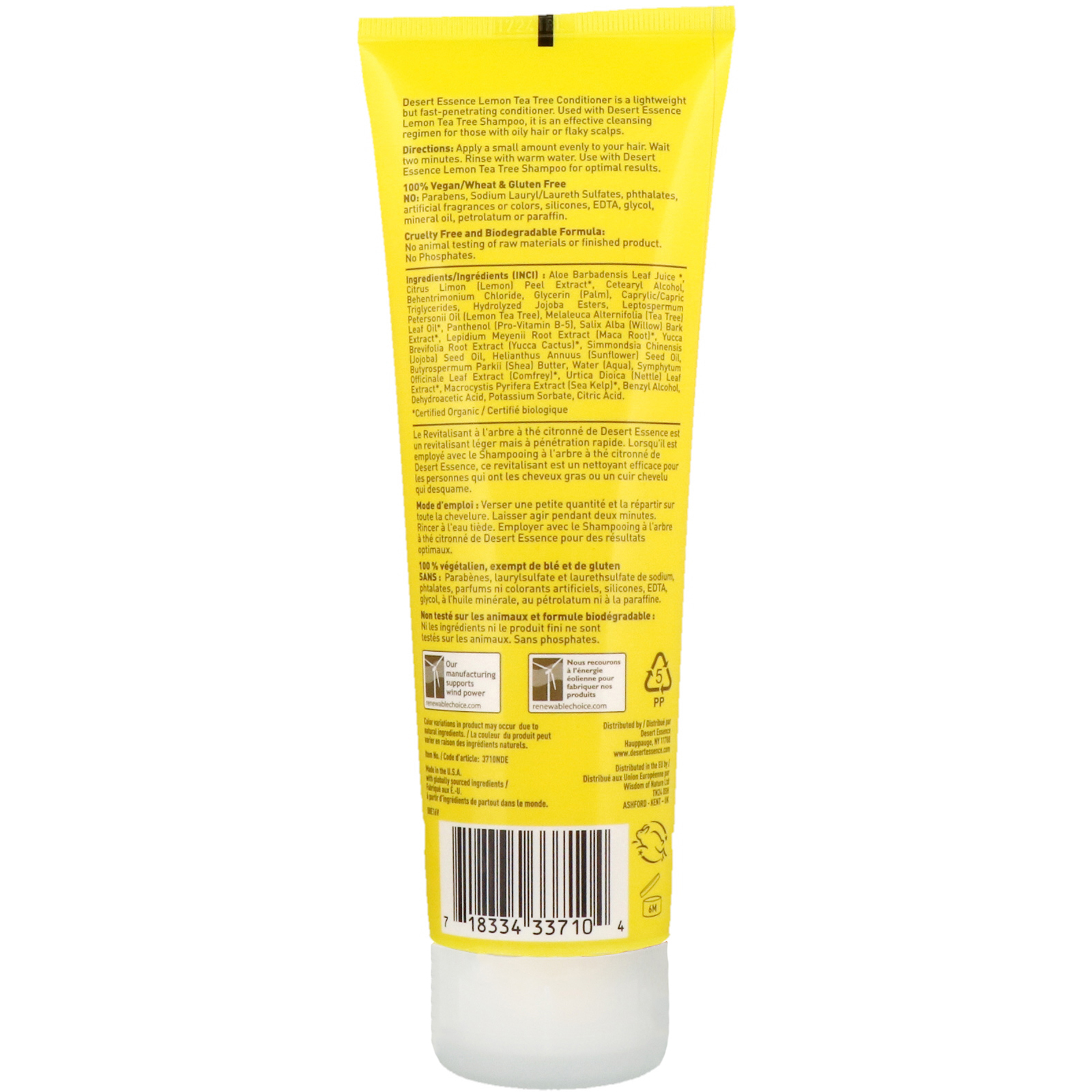 Desert Essence, Condicionador, Limão e Melaleuca, 237 ml - Imagem 2