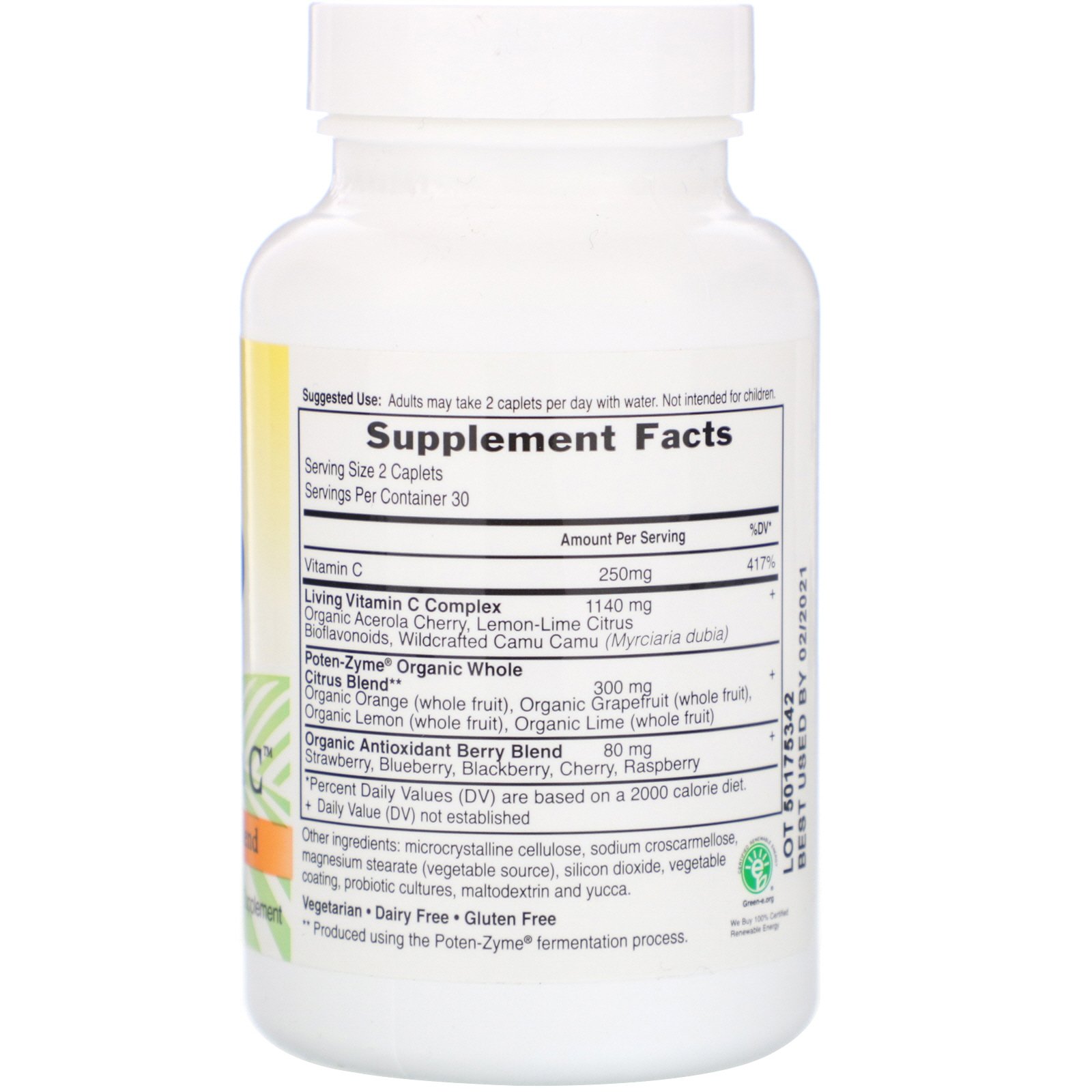 Garden of Life, Vitamina C Viva, 60 Cápsulas Vegetarianas - Imagem 2