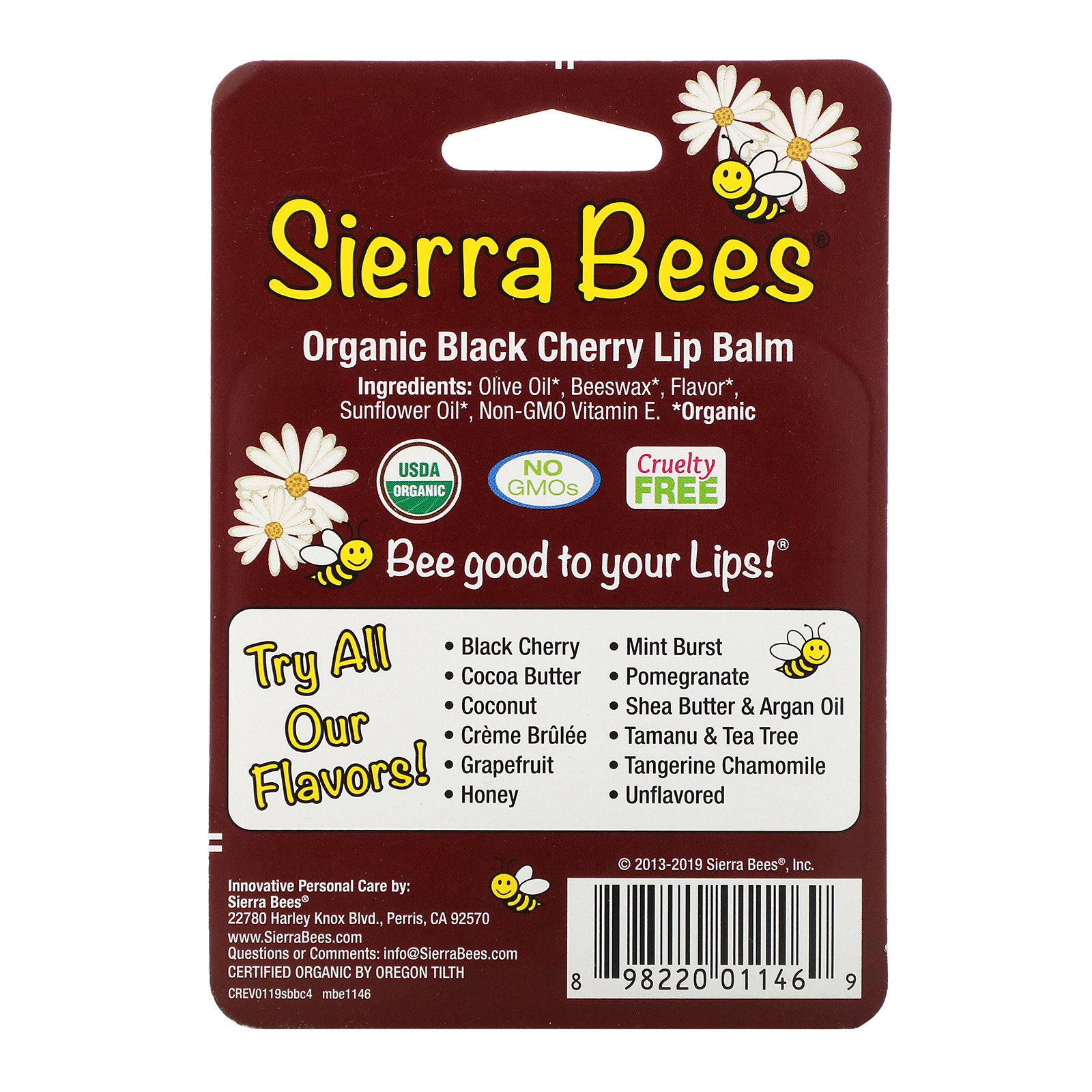 Sierra Bees, Bálsamos Orgânicos Labiais, Cereja Preta, 4 Pacotes, 0,15 oz (4,25 g) cada - Imagem 3
