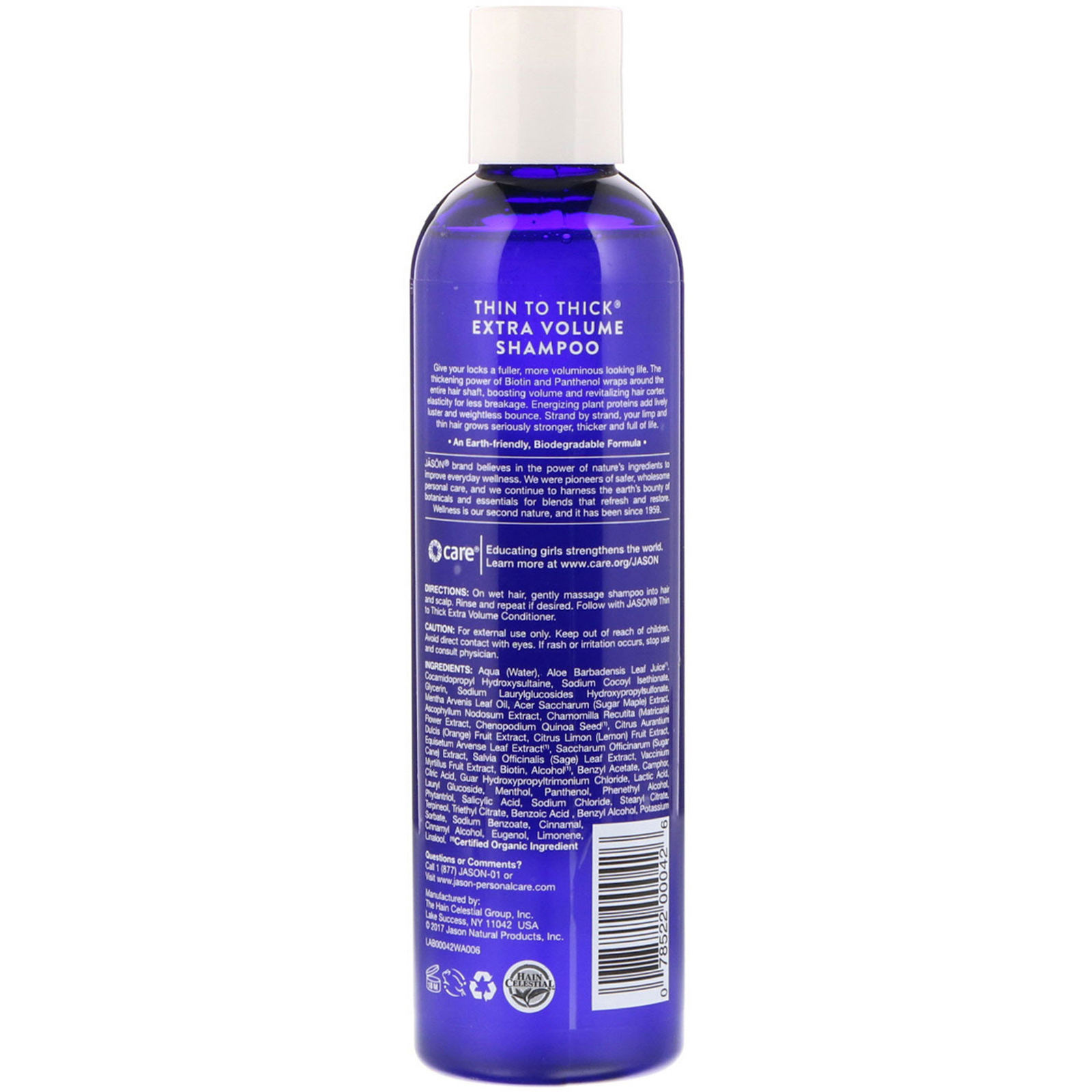 Jason Natural, Thin to Thick, Extra Volume Shampoo, 237 ml (8 fl oz) - Imagem 2