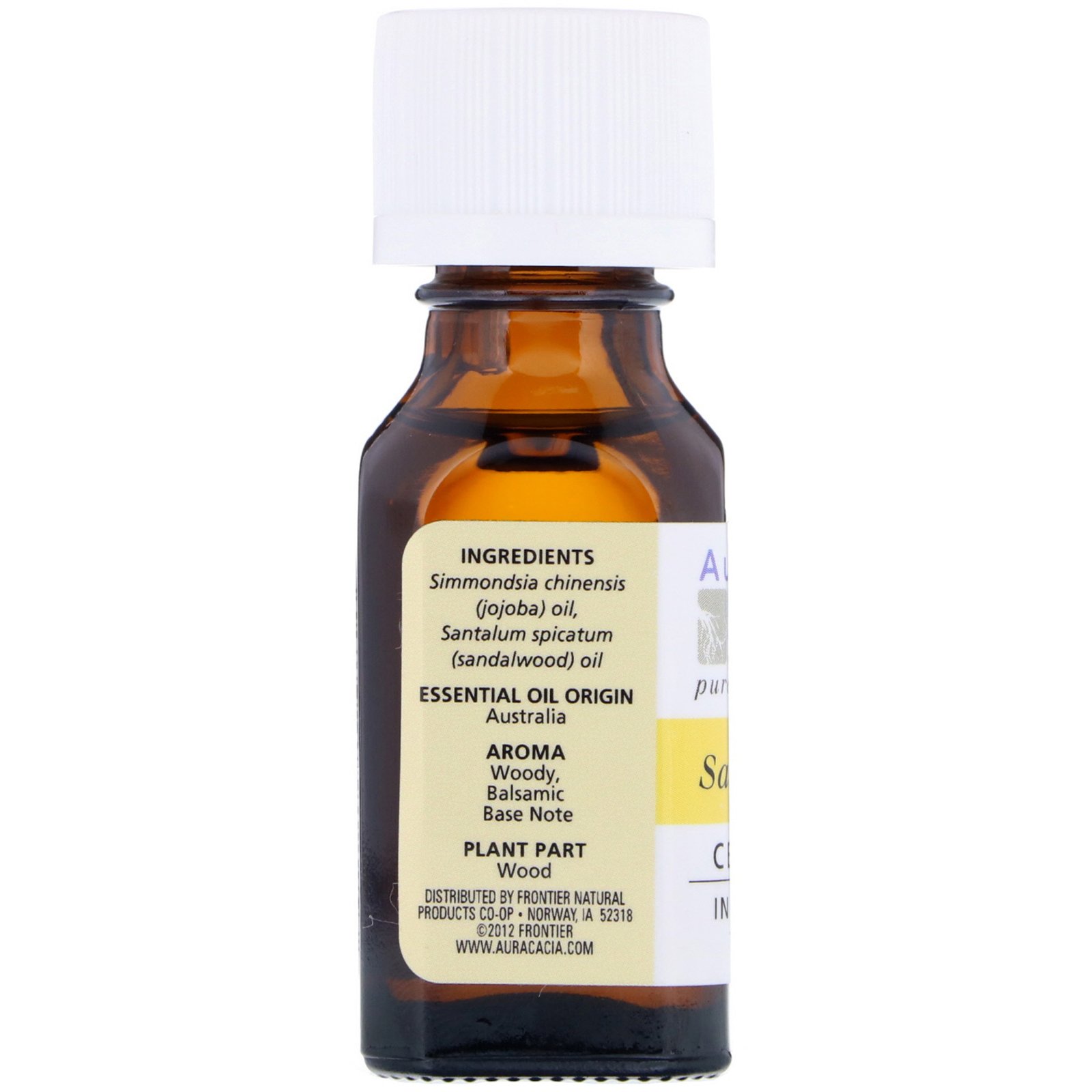 Aura Cacia, Óleos Essenciais Puros, Sândalo, 0,5 fl oz (15 ml) - Imagem 2
