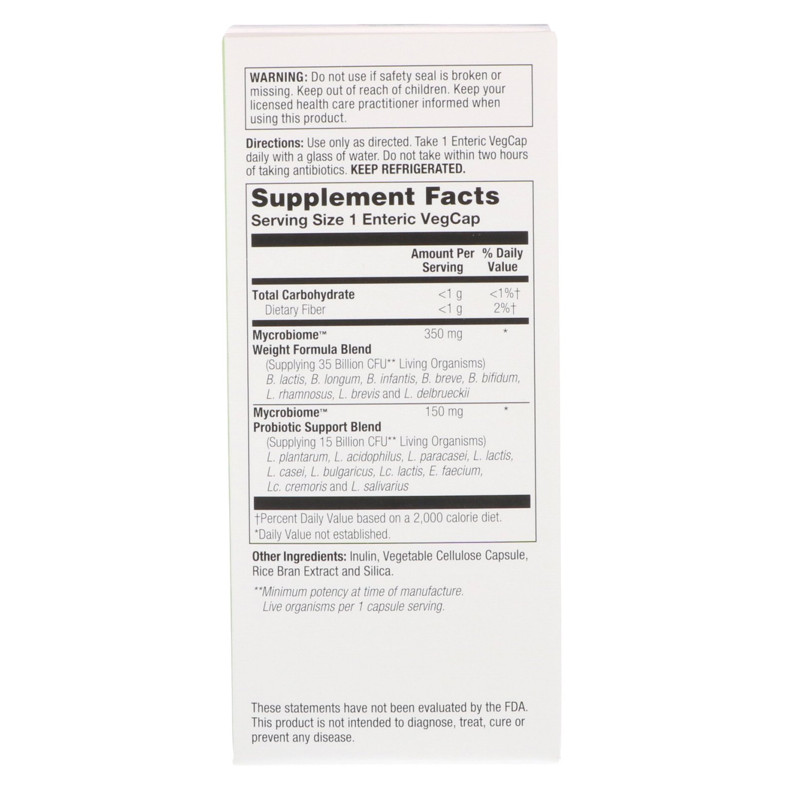 Solaray, Mycrobiome Probiotic Weight Formula, 50 Billion, 30 Enteric VegCaps - Imagem 2