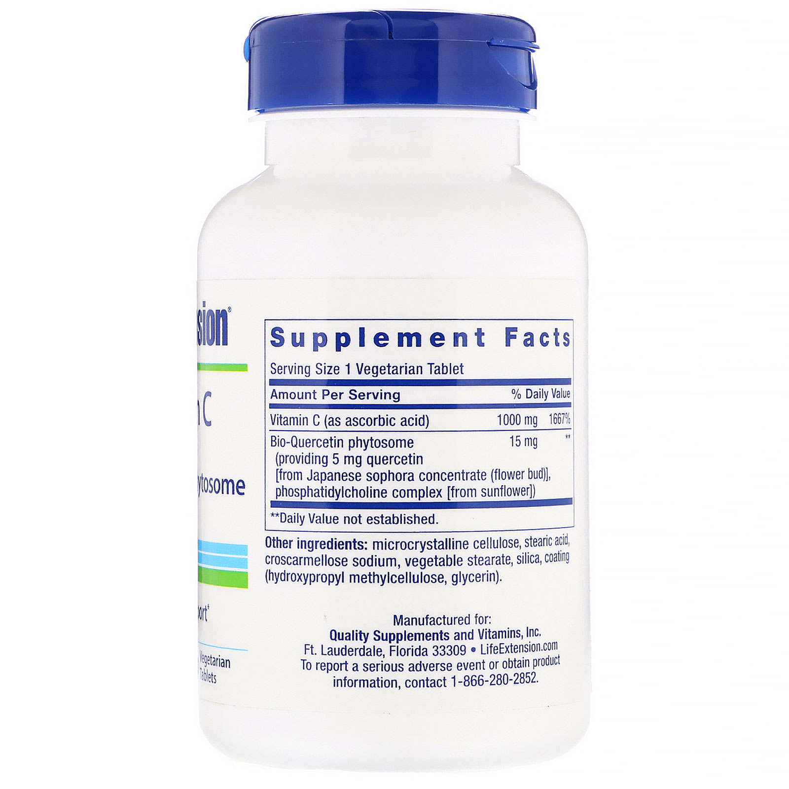 Life Extension, Vitamina C e Fitossomo de Bioquercetina, 60 Comprimidos Vegetarianos - Imagem 2