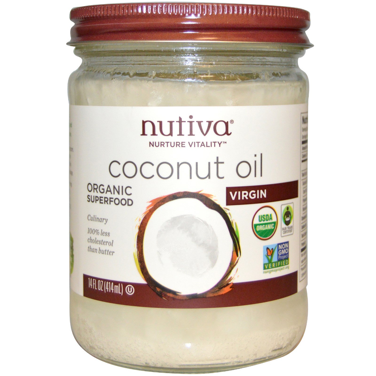 Nutiva, Óleo de Coco Orgânico, Virgem, 414 ml (14 oz)