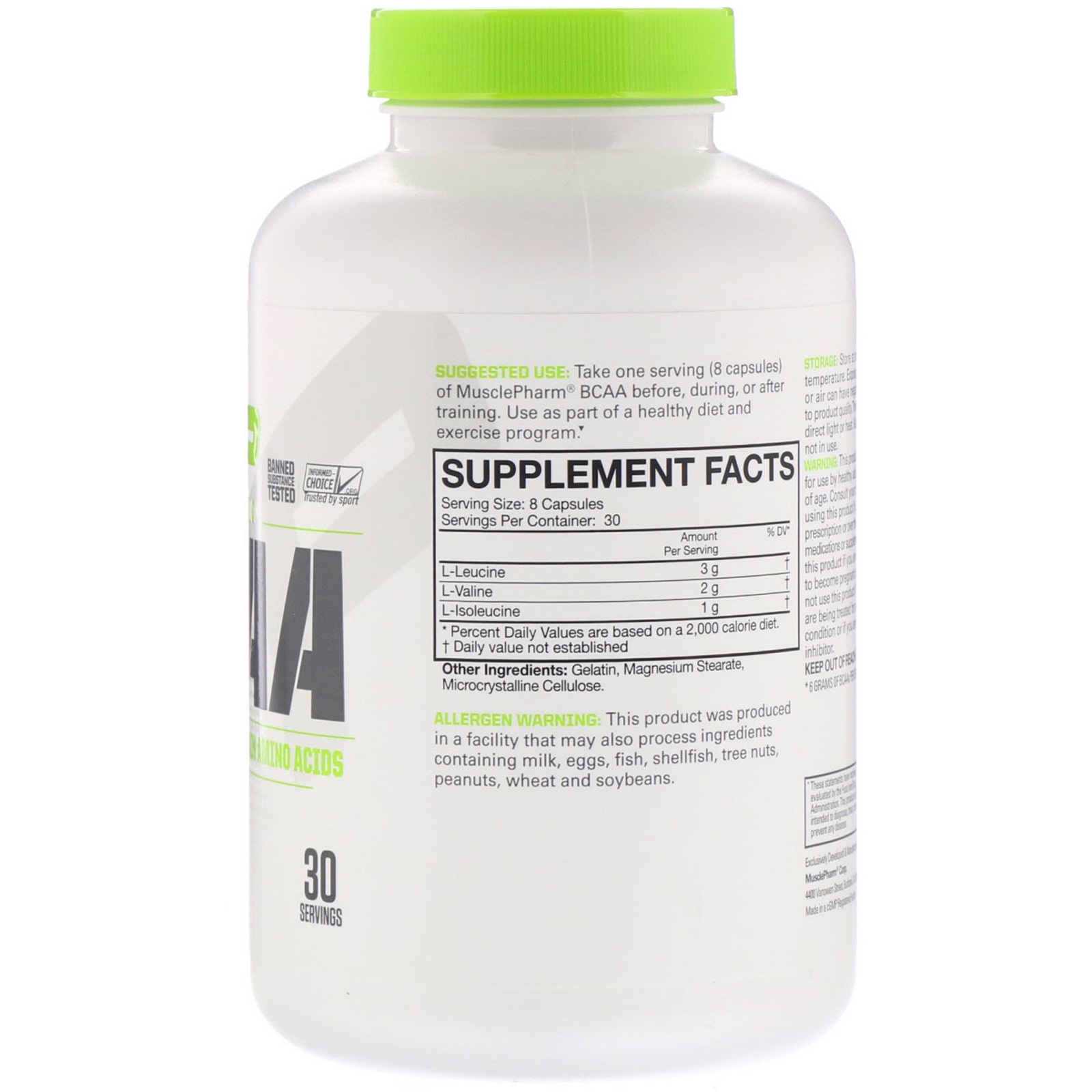 MusclePharm, BCAA Essenciais, 240 Cápsulas - Imagem 2