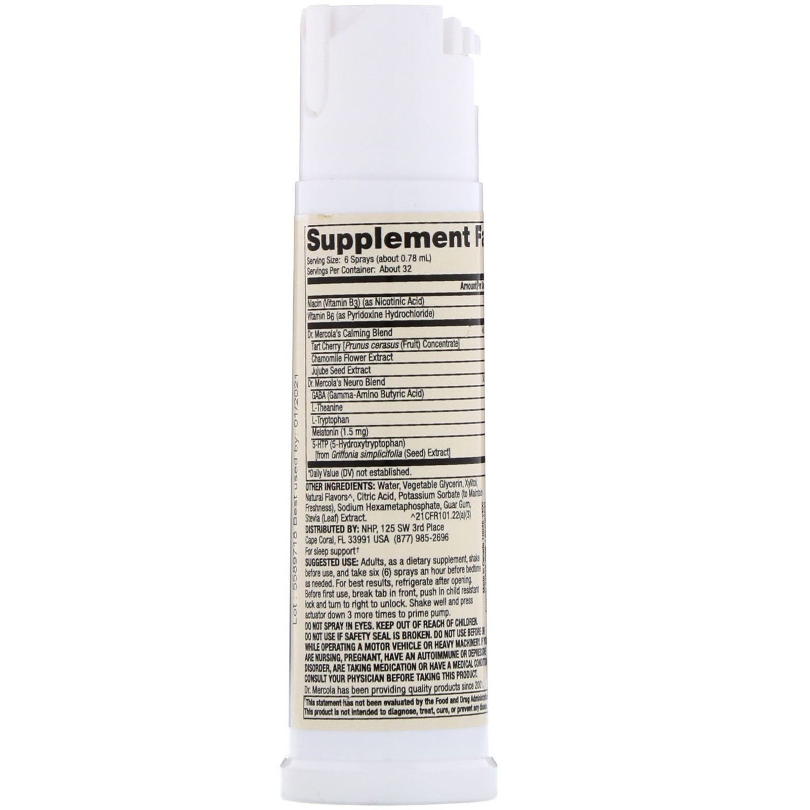 Dr. Mercola, Sleep Support with Melatonin, Raspberry Flavor, 0.85 fl oz (25 ml) - Imagem 2