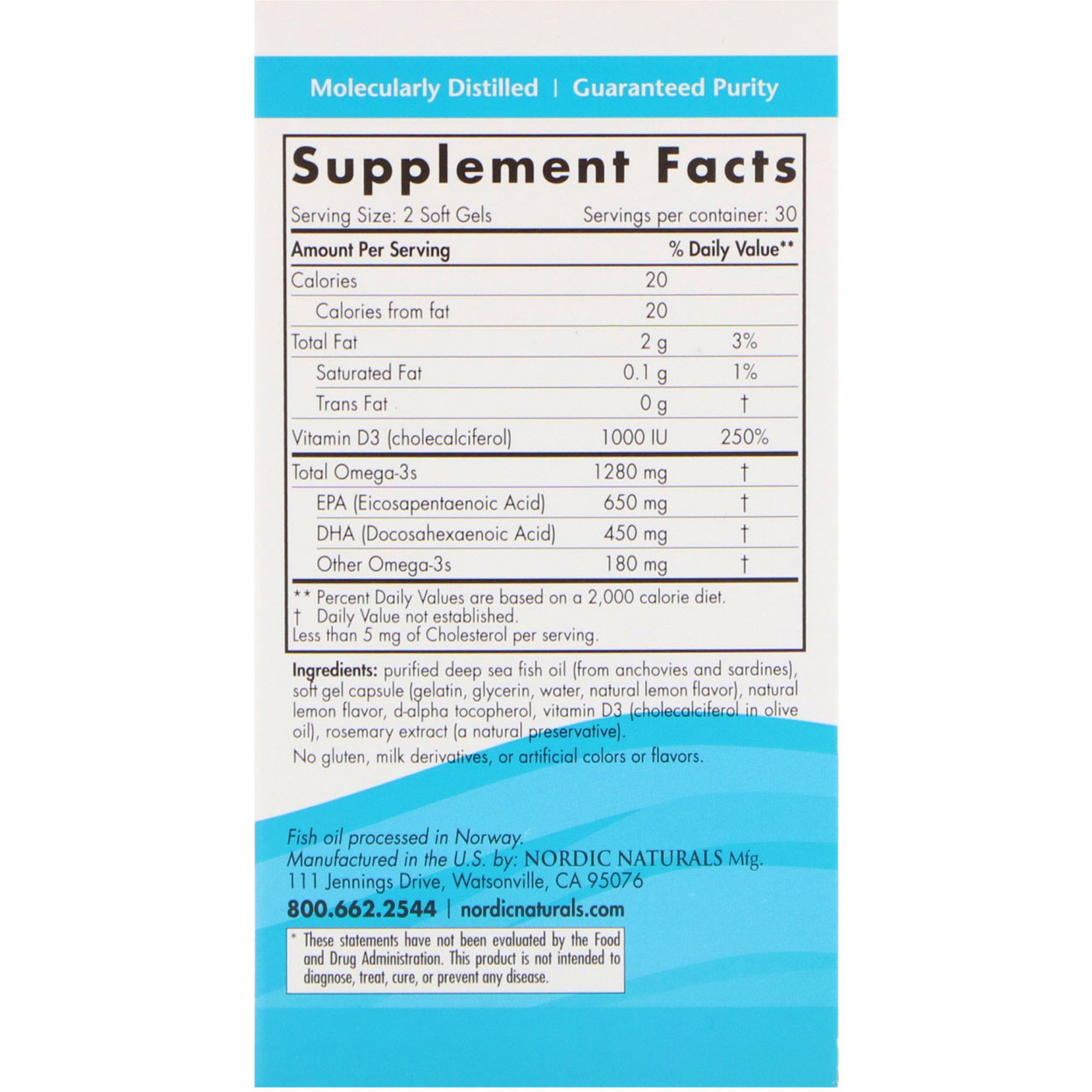 Nordic Naturals, Ultimate Omega-D3, Limão, 1000 mg, 60 Cápsulas Softgel - Imagem 2