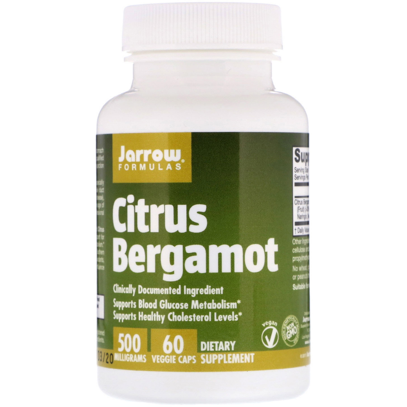 Jarrow Formulas, Citram Bergamota, 500 mg, 60 Cápsulas Vegetais