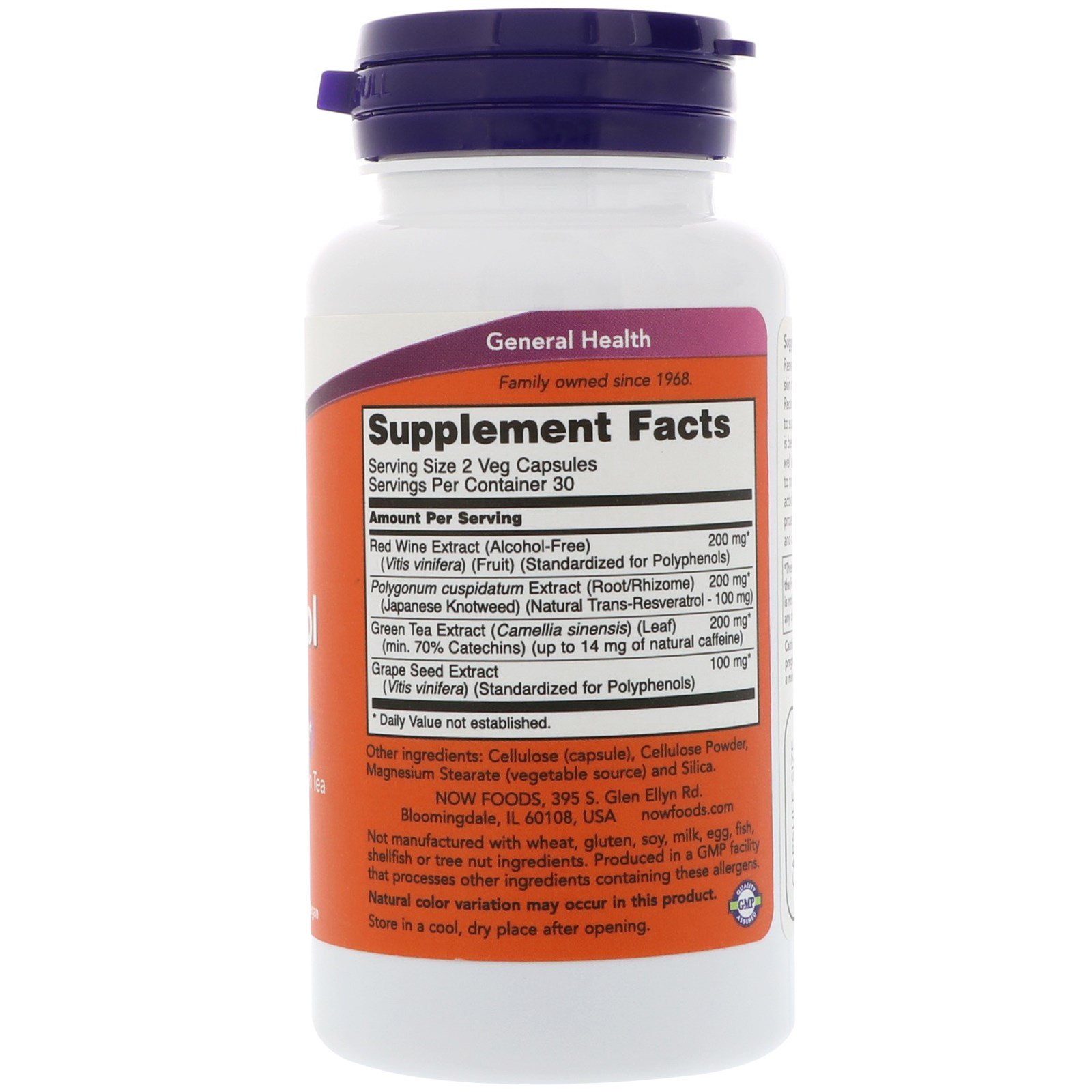 Now Foods, Resveratrol Natural, 50 mg, 60 Cápsulas Vegetarianas - Imagem 2