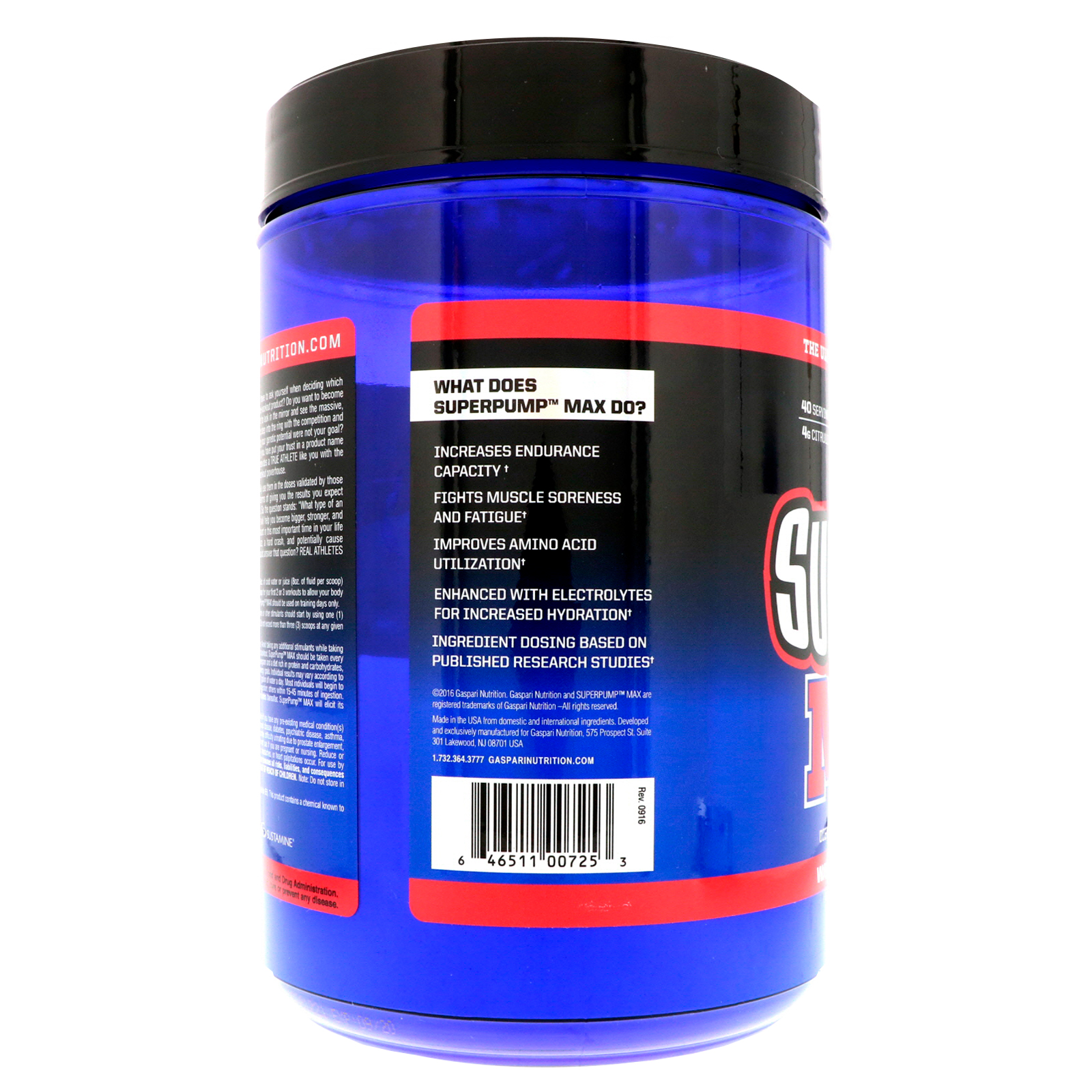 Gaspari Nutrition, SuperPump Max, The Ultimate Pre-Workout Supplement Experience, Melancia, 640 g (1,41 lbs) - Imagem 3
