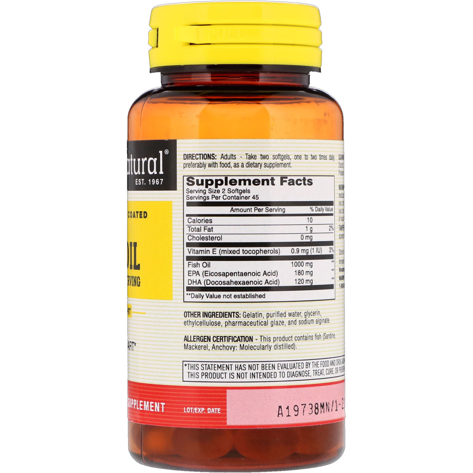 Mason Natural, Óleo de Peixe, 1.000 mg, 90 Cápsulas Gelatinosas - Imagem 2