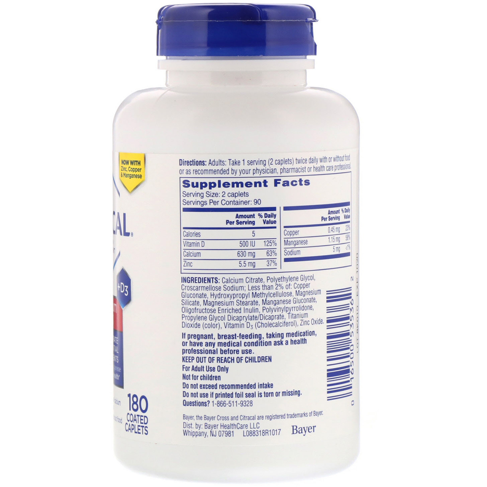 Citracal, Maximum Plus +D3, 180 Coated Caplets - Imagem 2