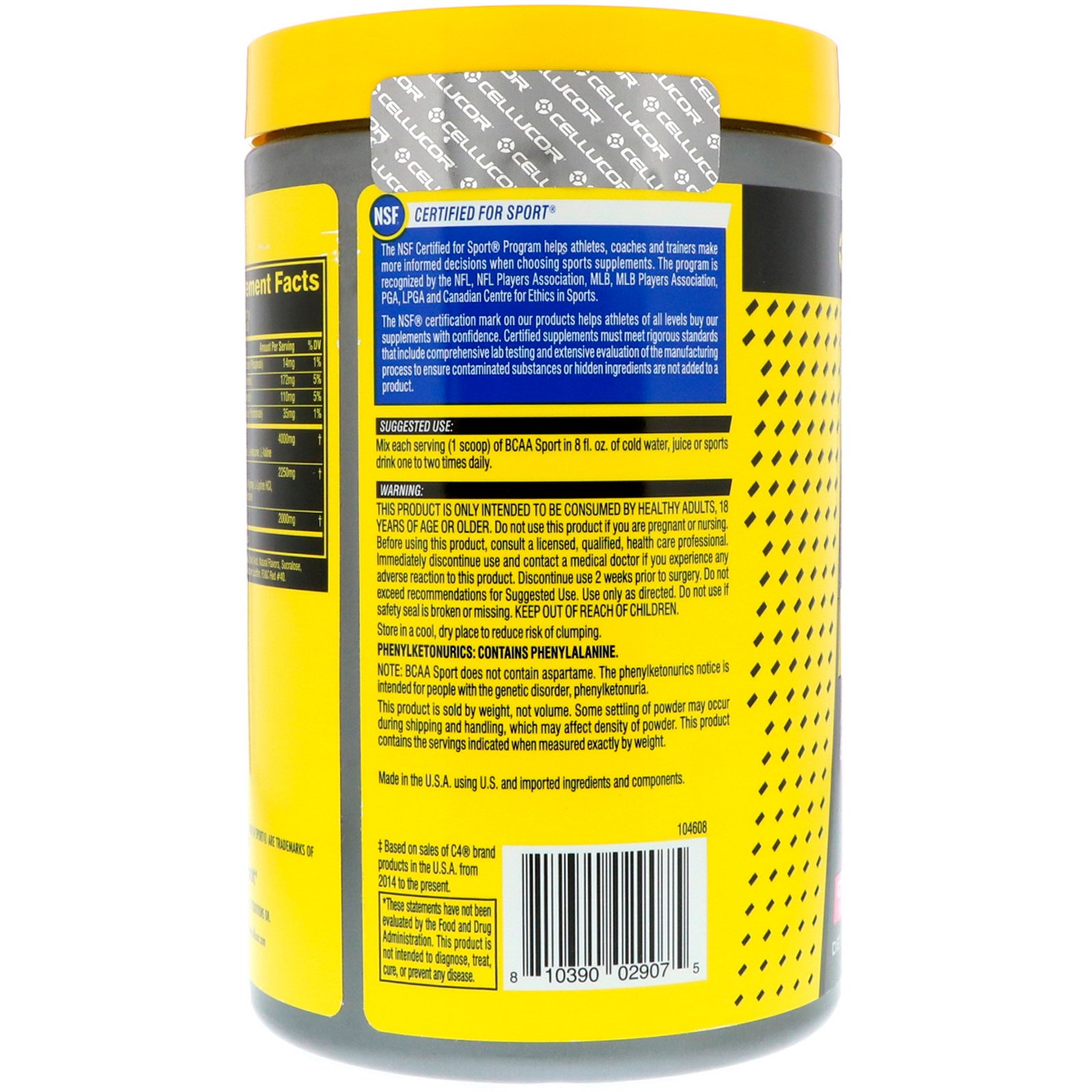 Cellucor, BCAA para esportes, hidratação e recuperação durante todo o dia, Limonada Lima Cereja, 11,6 onças (330 g) - Imagem 2