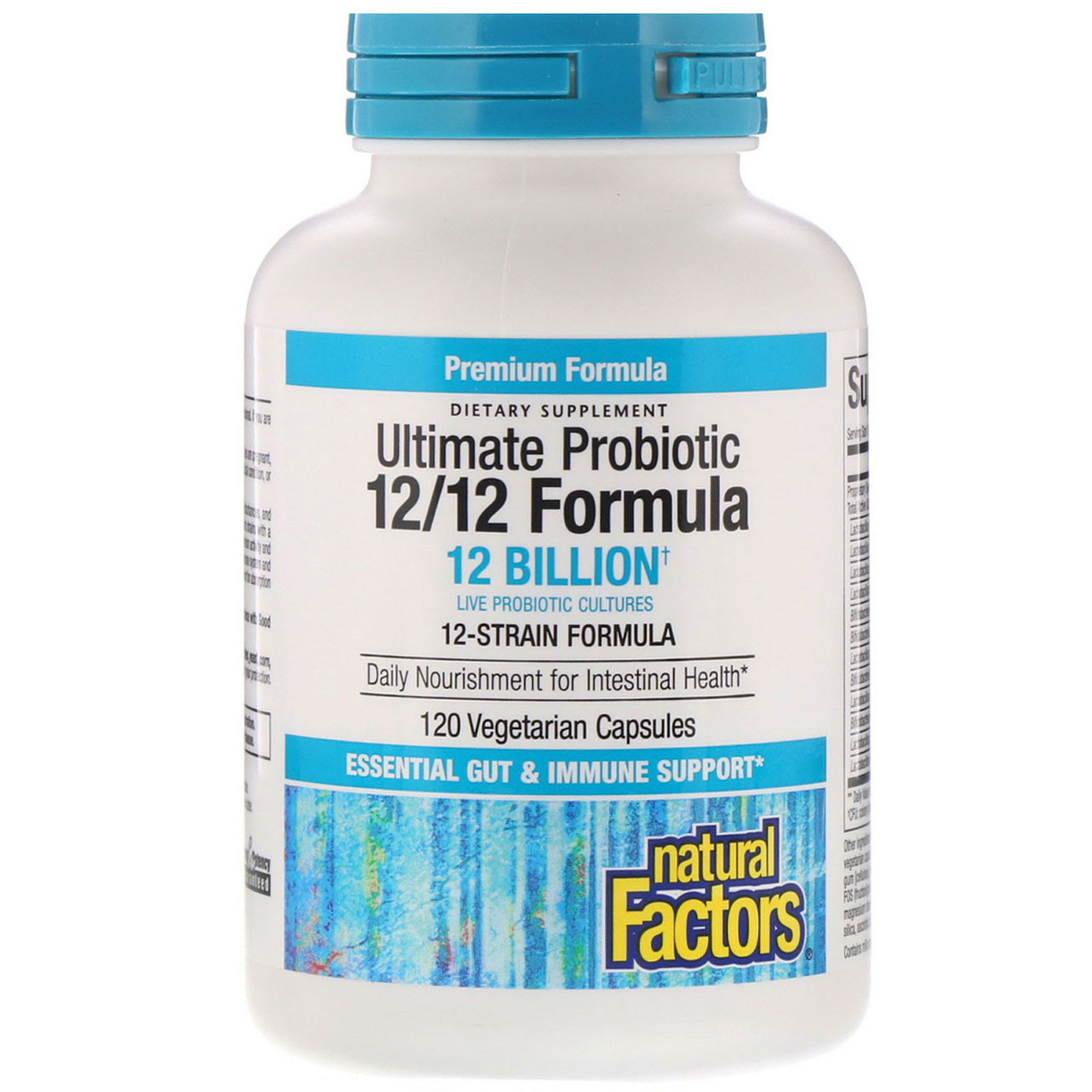 Natural Factors, Ultimate Probiotic, 12/12 Formula, 12 Billion CFU, 120 Vegetarian Capsules - Imagem 3