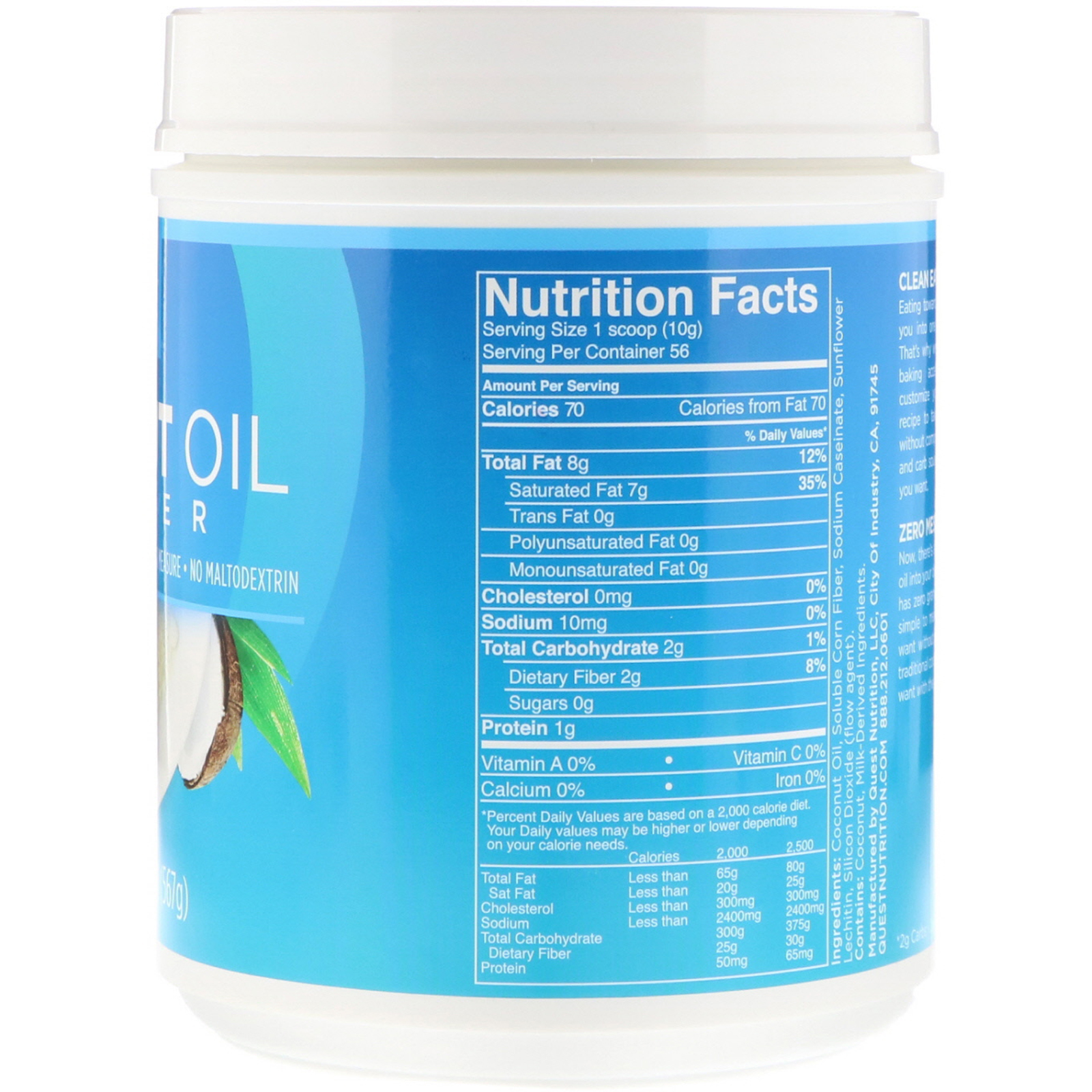 Quest Nutrition, Óleo de Coco em Pó, 567 g (20 oz) - Imagem 2