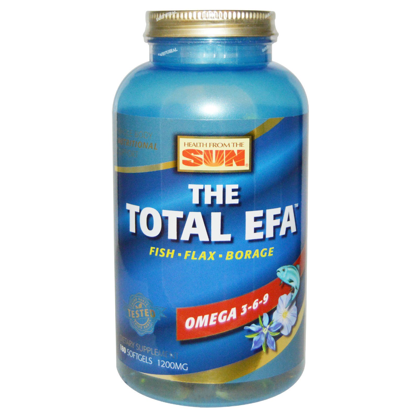Health From The Sun, The Total EFA, Ômega 3-6-9, 180 Cápsulas Macias